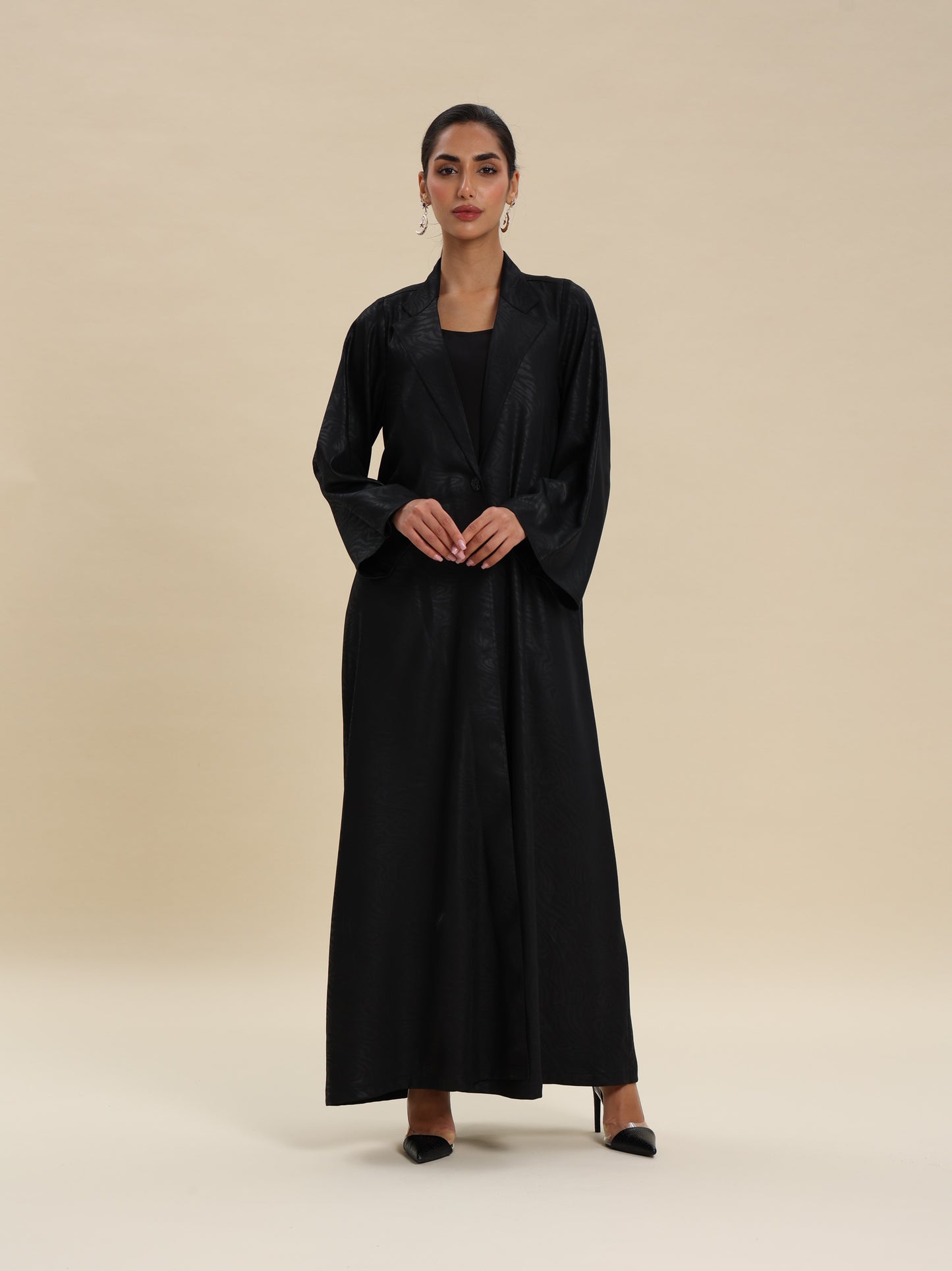 BLACK JAQUARD ABAYA