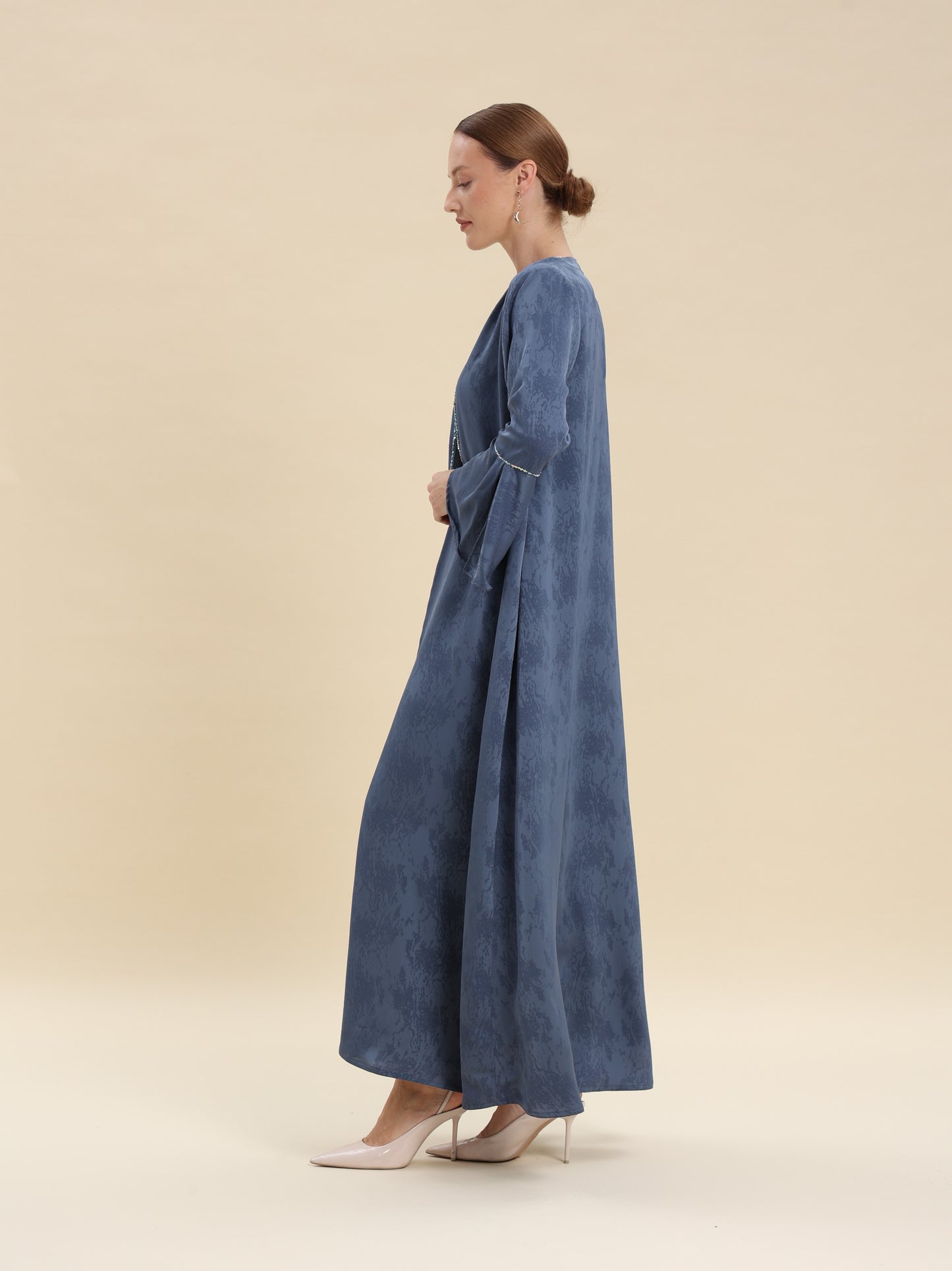 JAQUARD BLUE ABAYA
