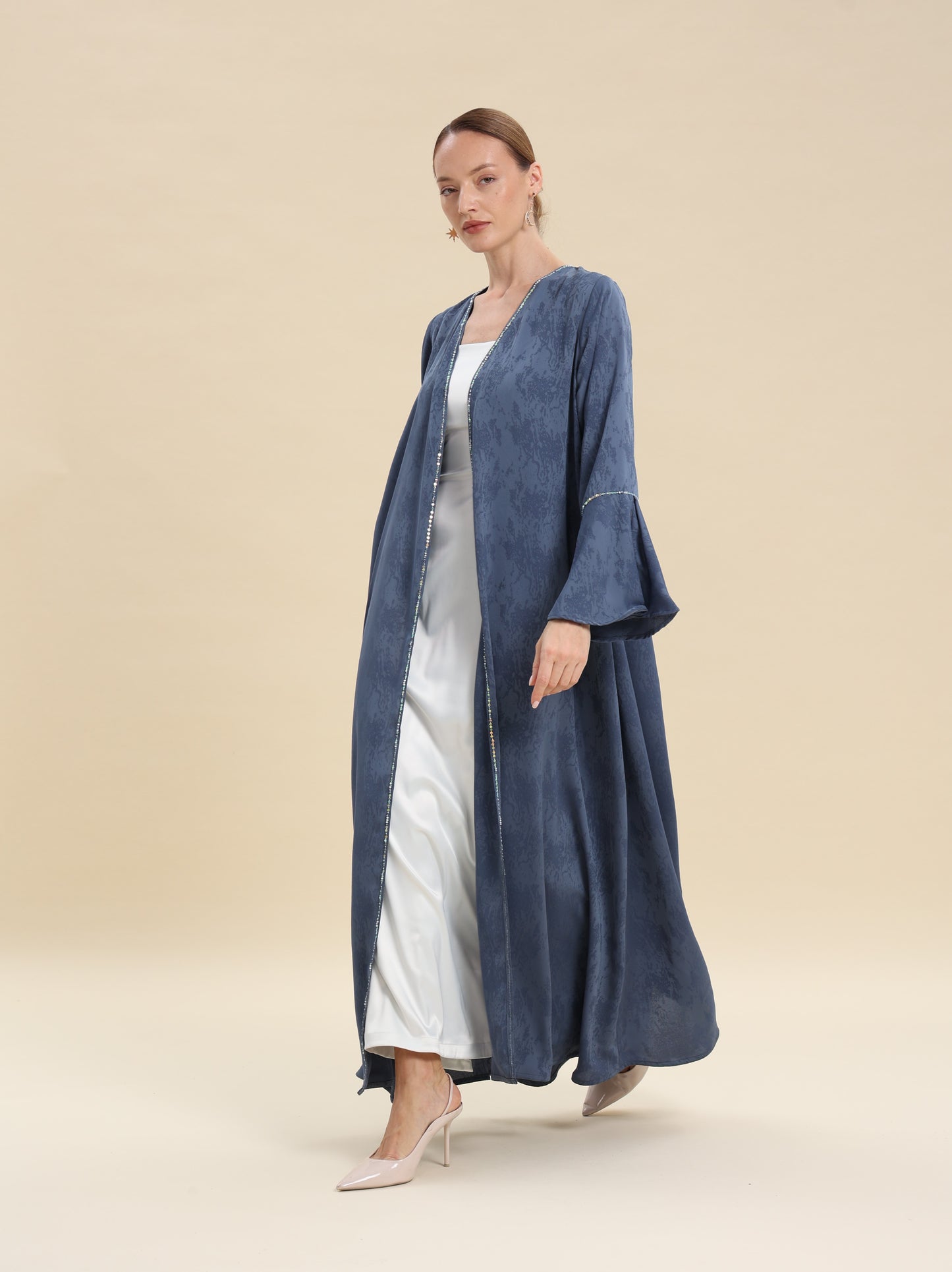 JAQUARD BLUE ABAYA