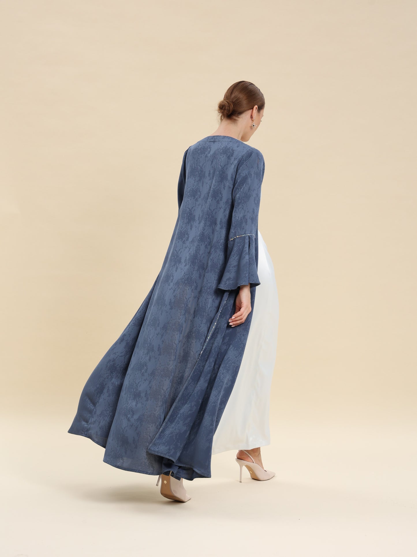 JAQUARD BLUE ABAYA