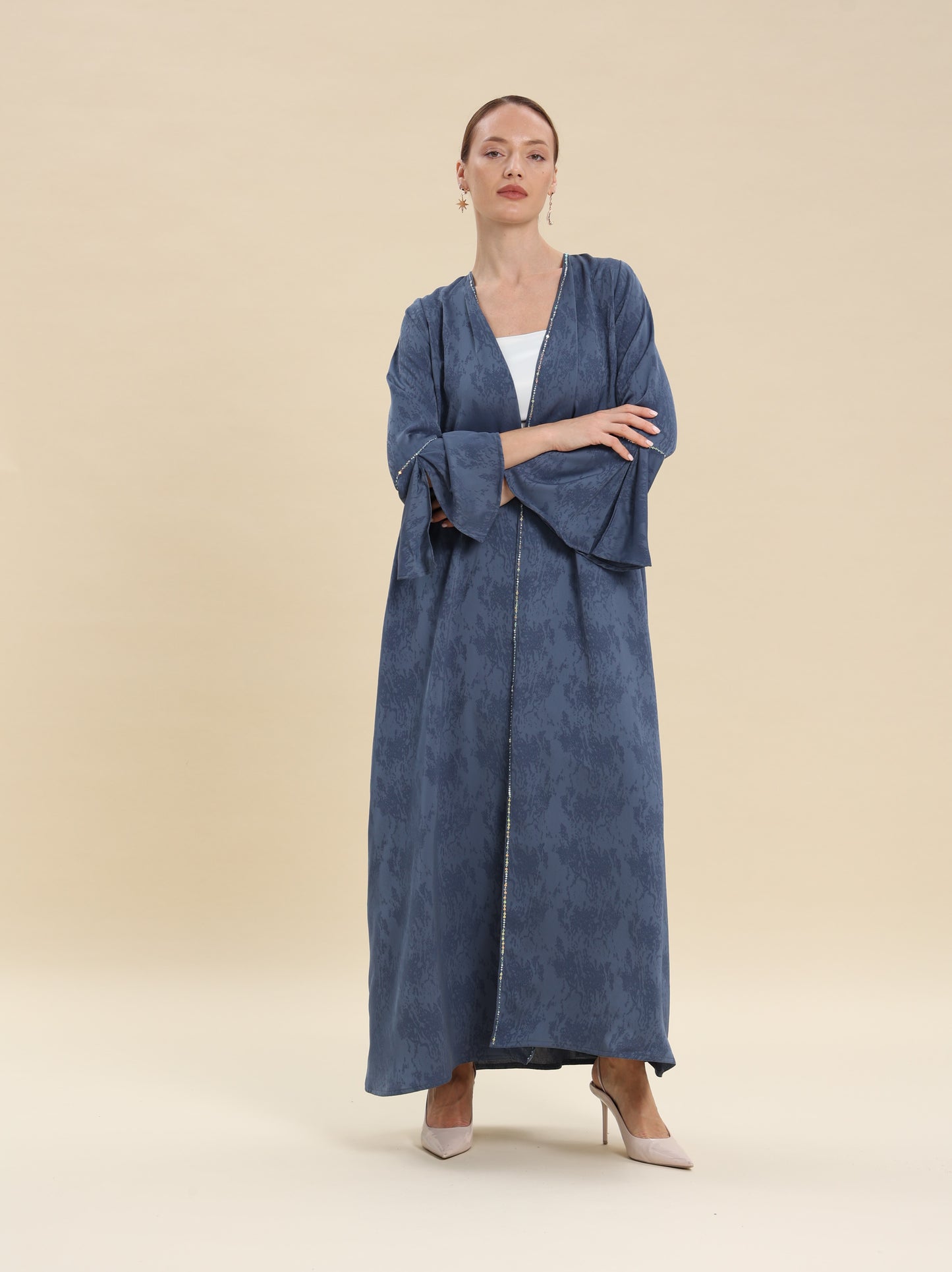 JAQUARD BLUE ABAYA