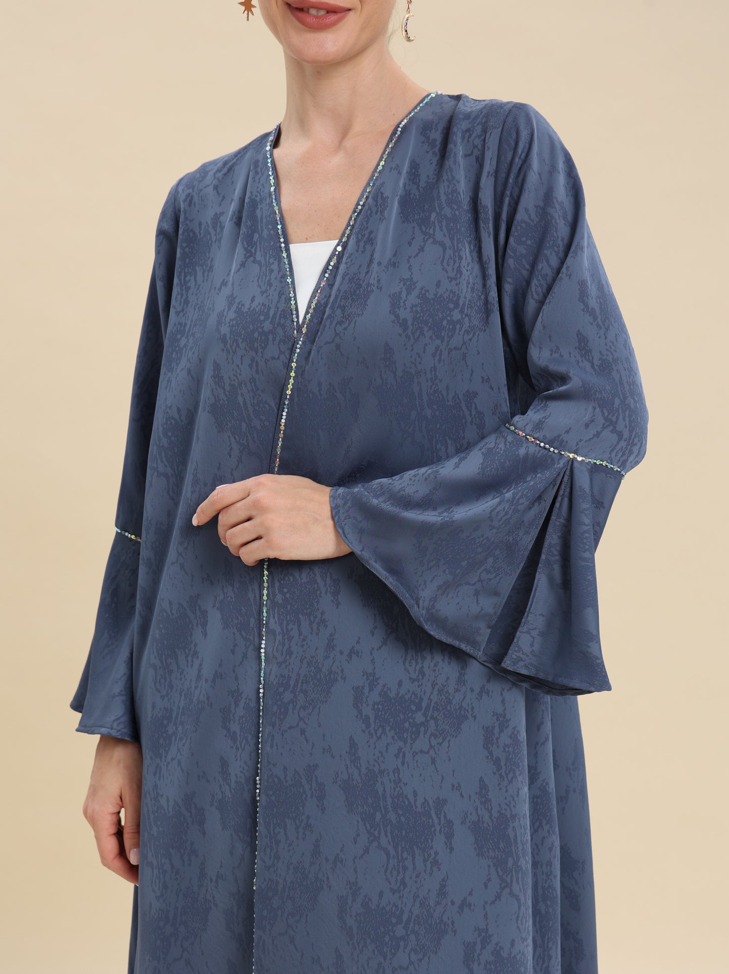 JAQUARD BLUE ABAYA