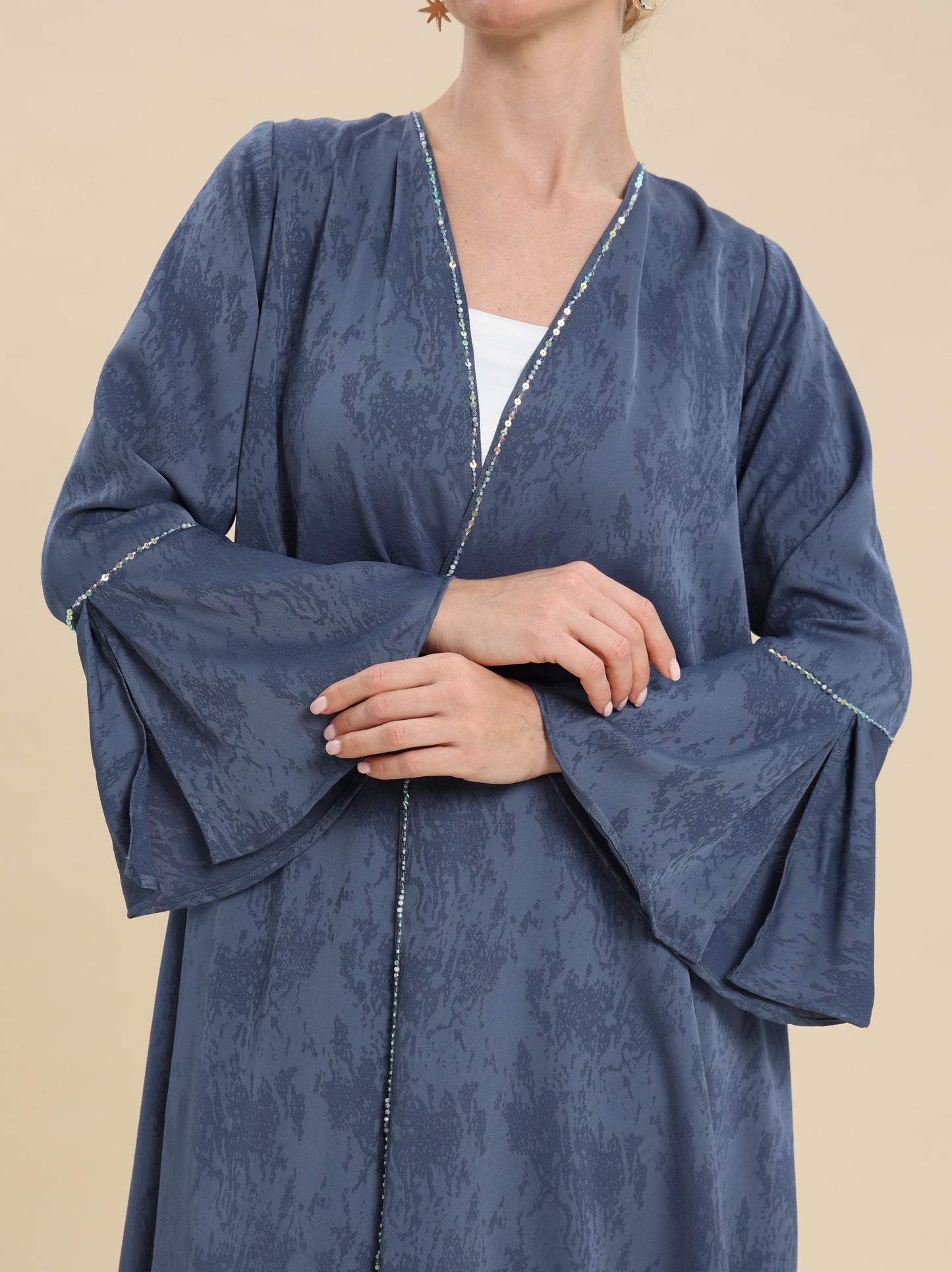 JAQUARD BLUE ABAYA