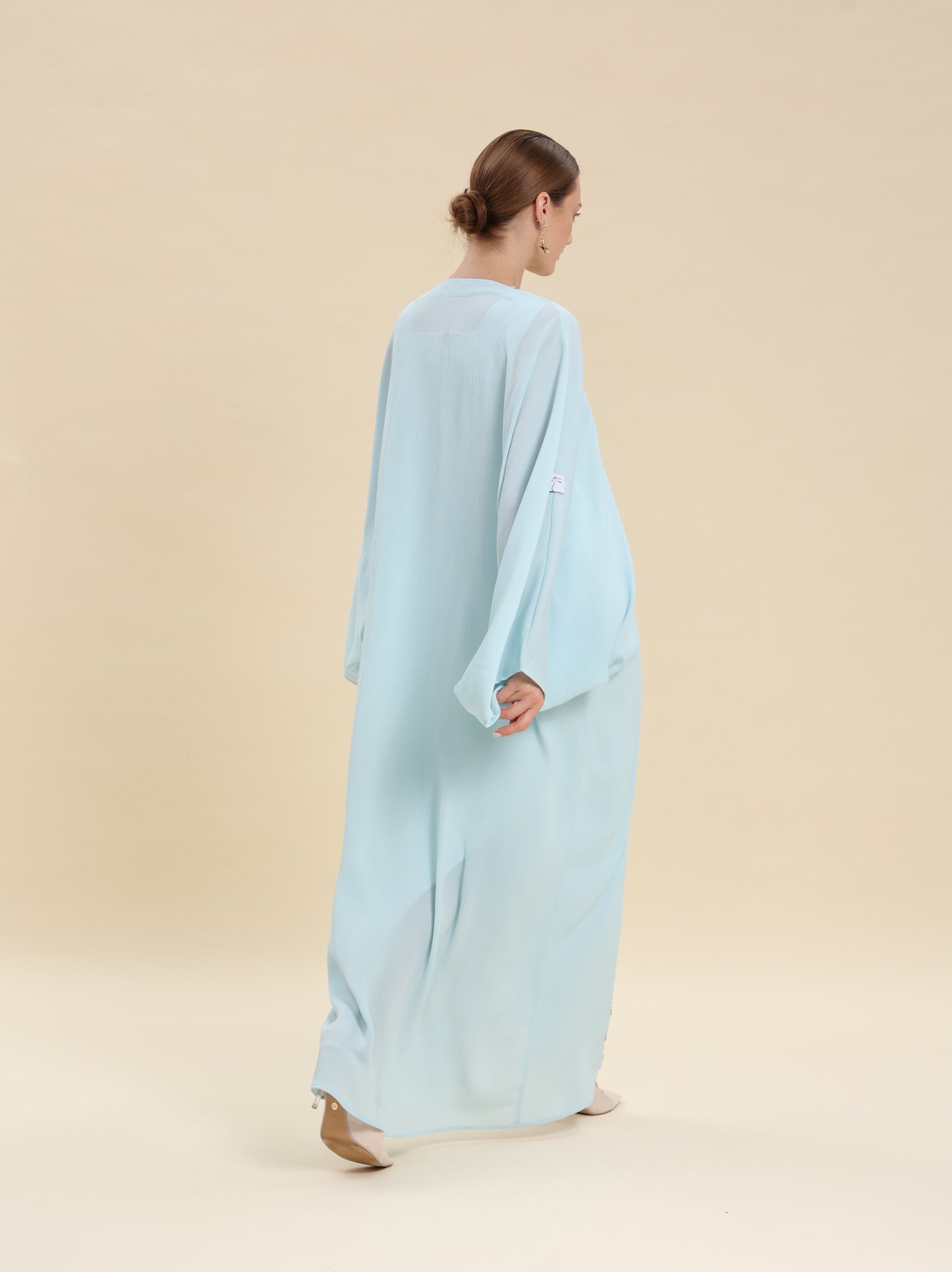 SKY BLUE CRESES CREPE BISHT