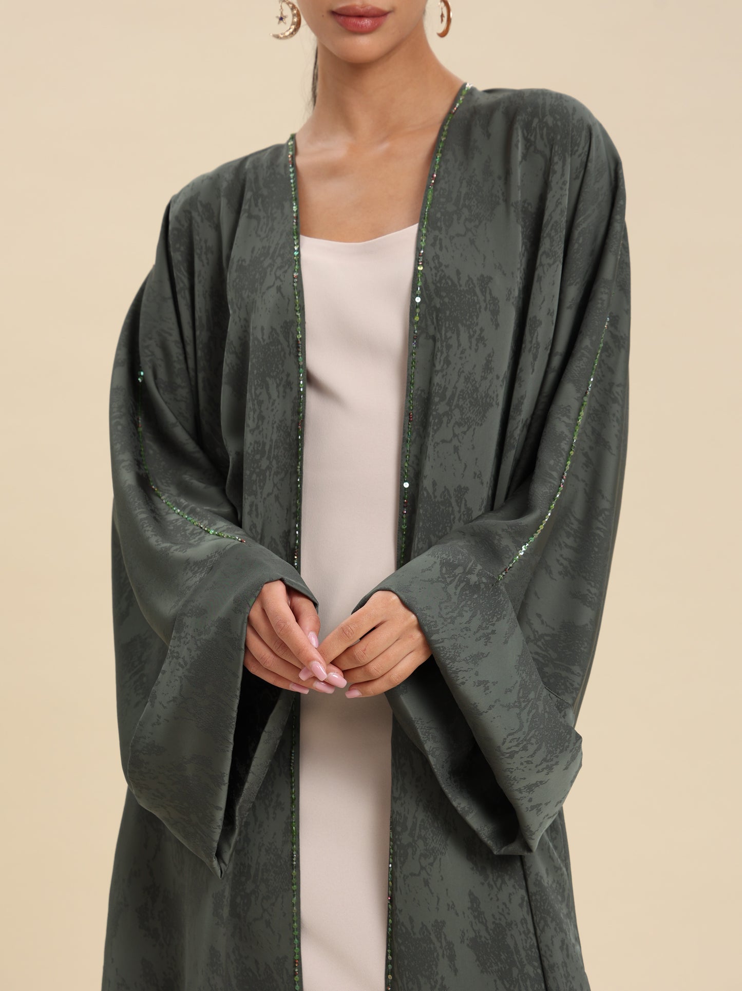 JAQAURD SATIN ABBAYA OLIVE