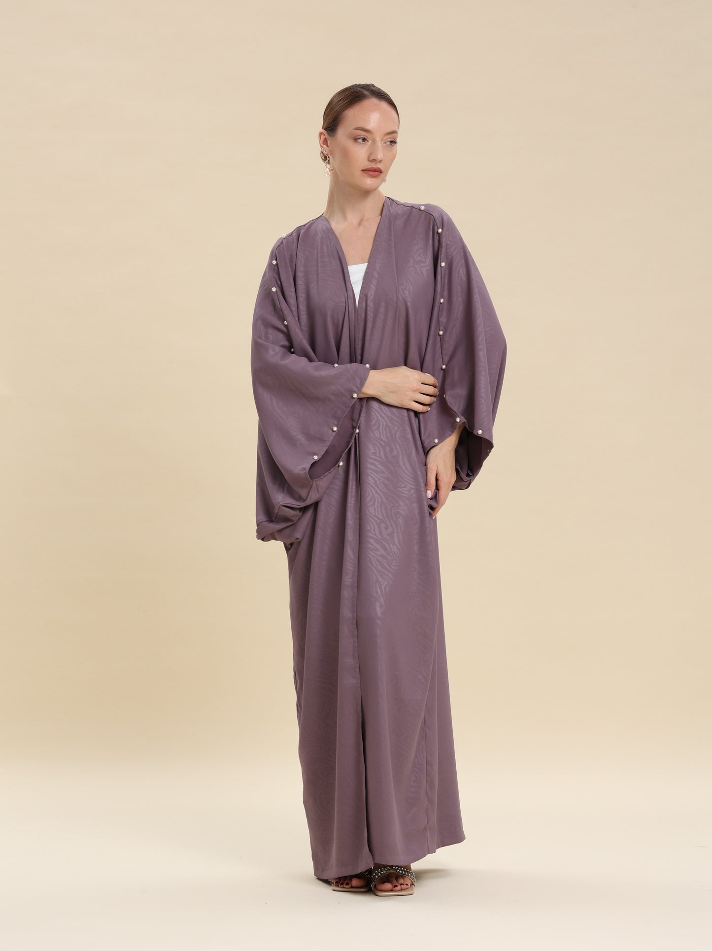 MAUVE JAQUARD ABAYA