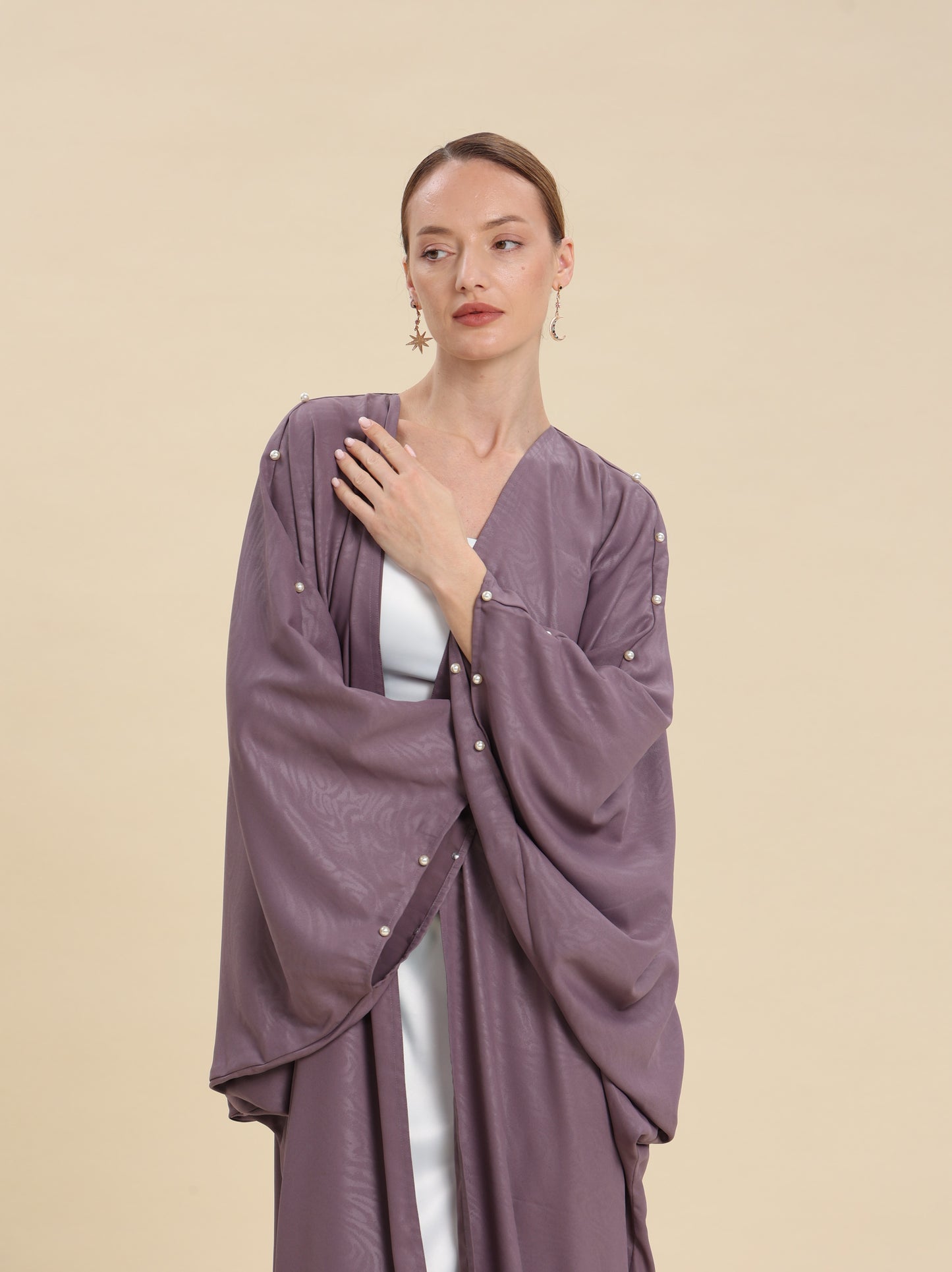 MAUVE JAQUARD ABAYA