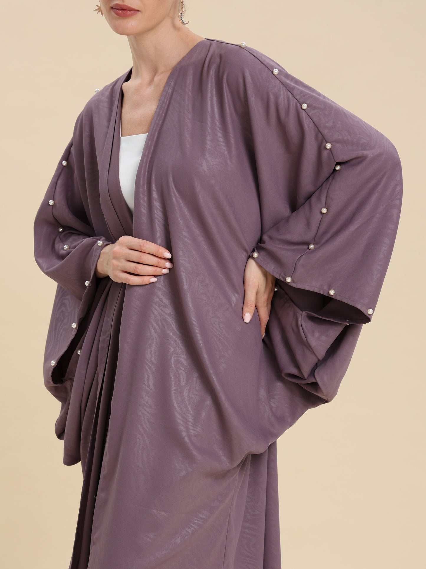 MAUVE JAQUARD ABAYA