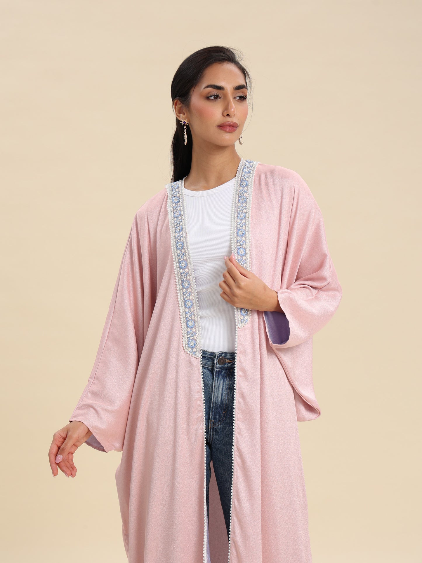 PINK BISHT WITH BLUE REVERSE