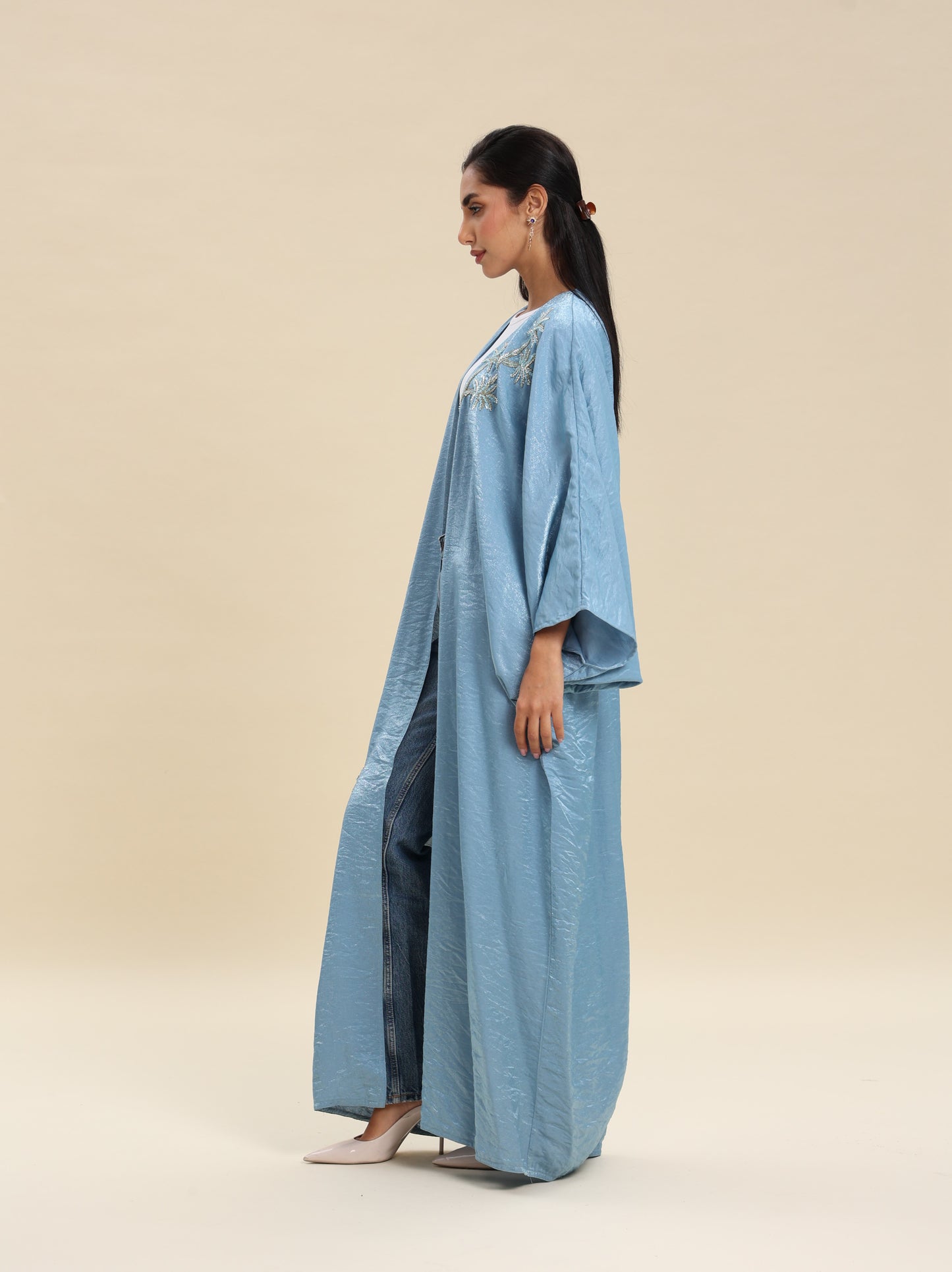 MIX COTTON DENIM BLUE BISHT