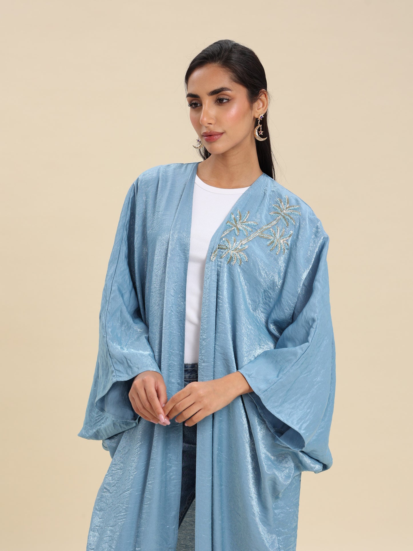MIX COTTON DENIM BLUE BISHT