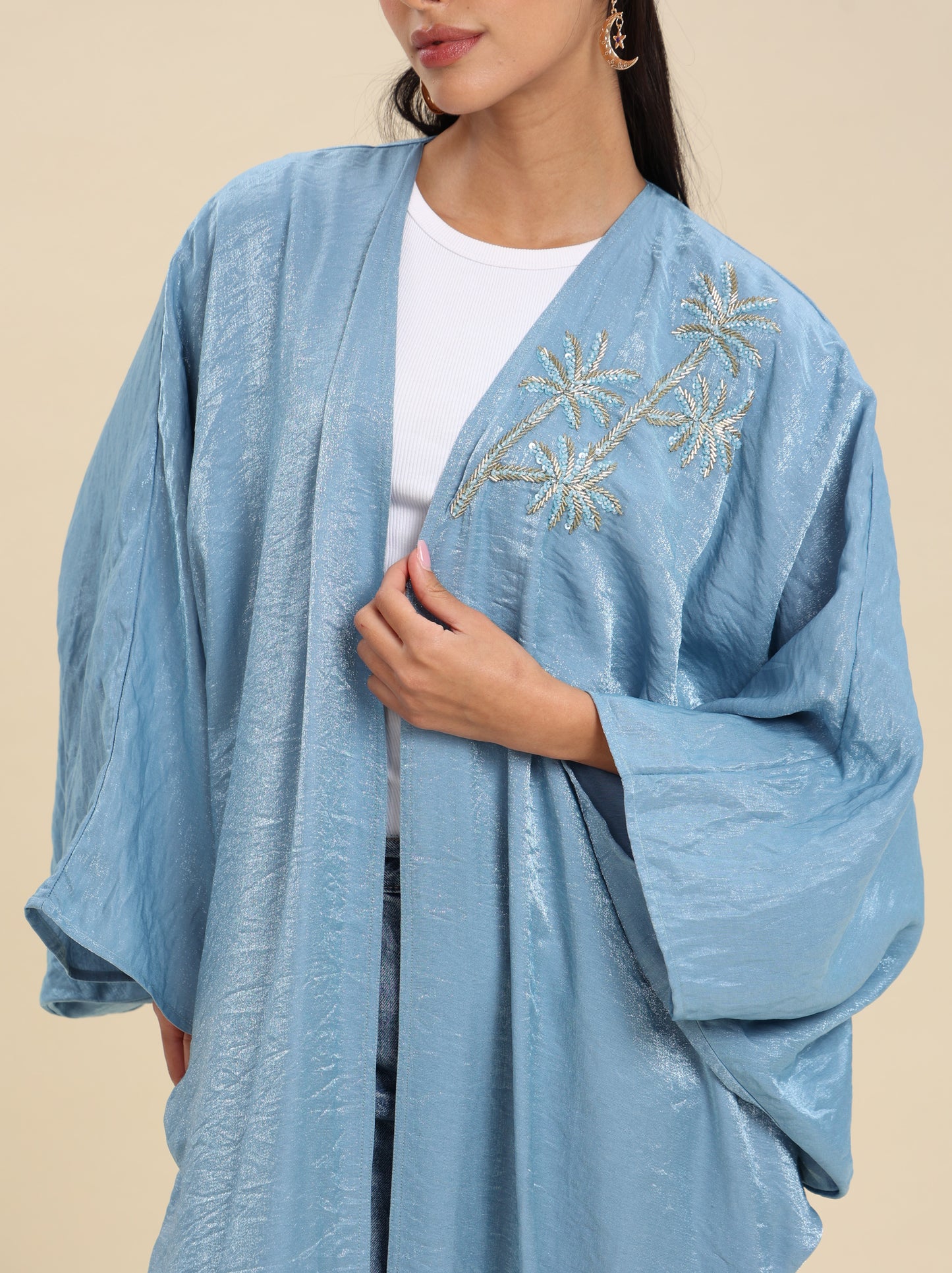 MIX COTTON DENIM BLUE BISHT