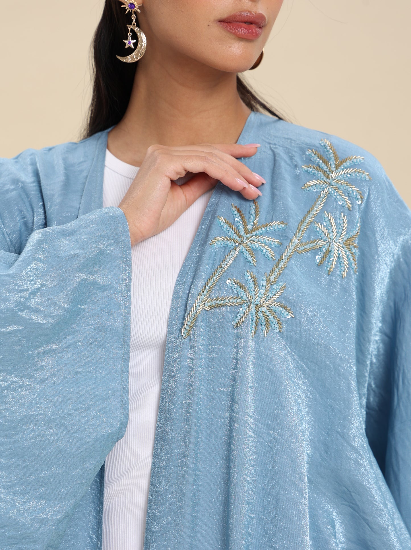 MIX COTTON DENIM BLUE BISHT