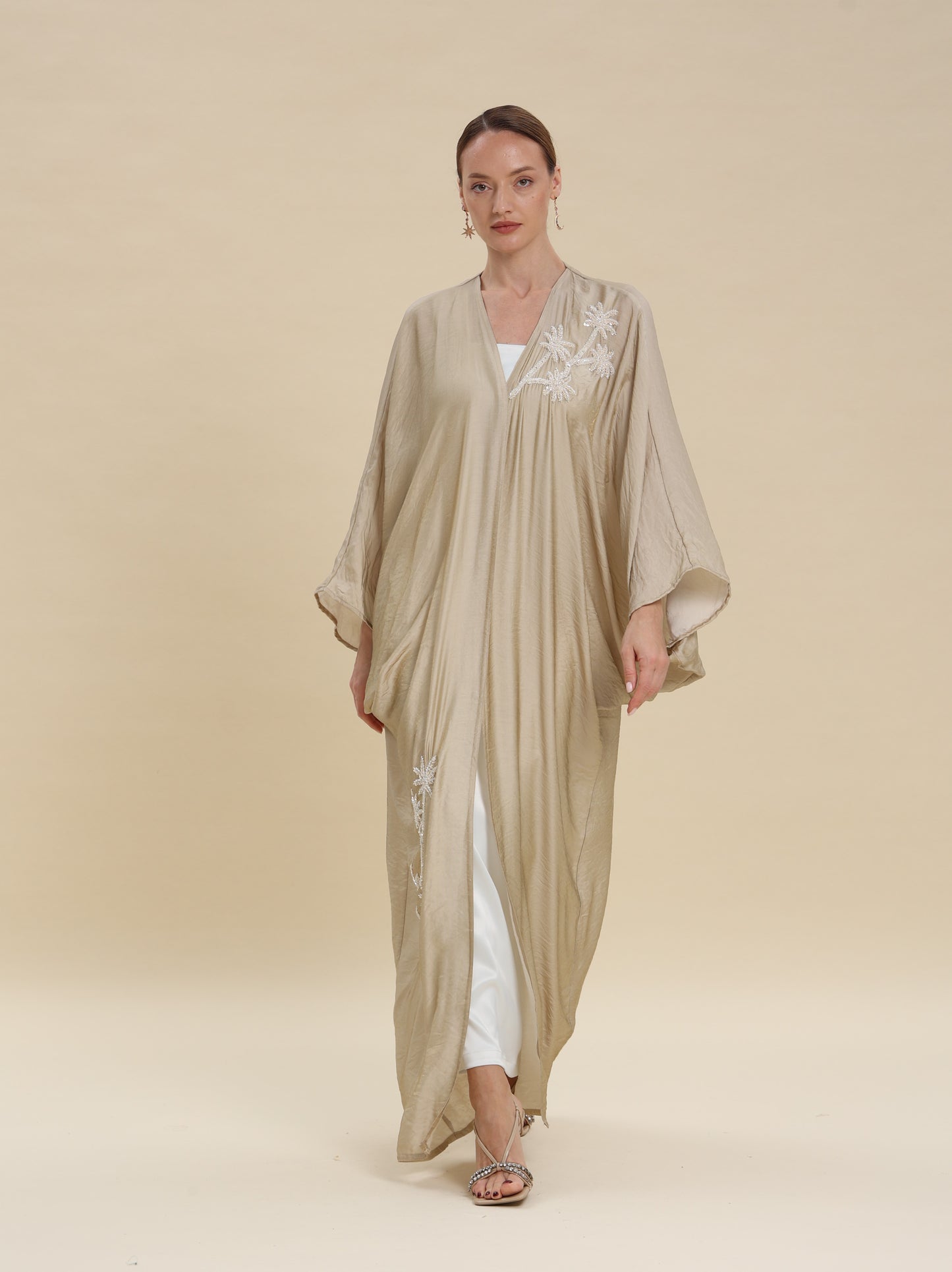 MIX COTTON BISHT GOLDEN BEIGE