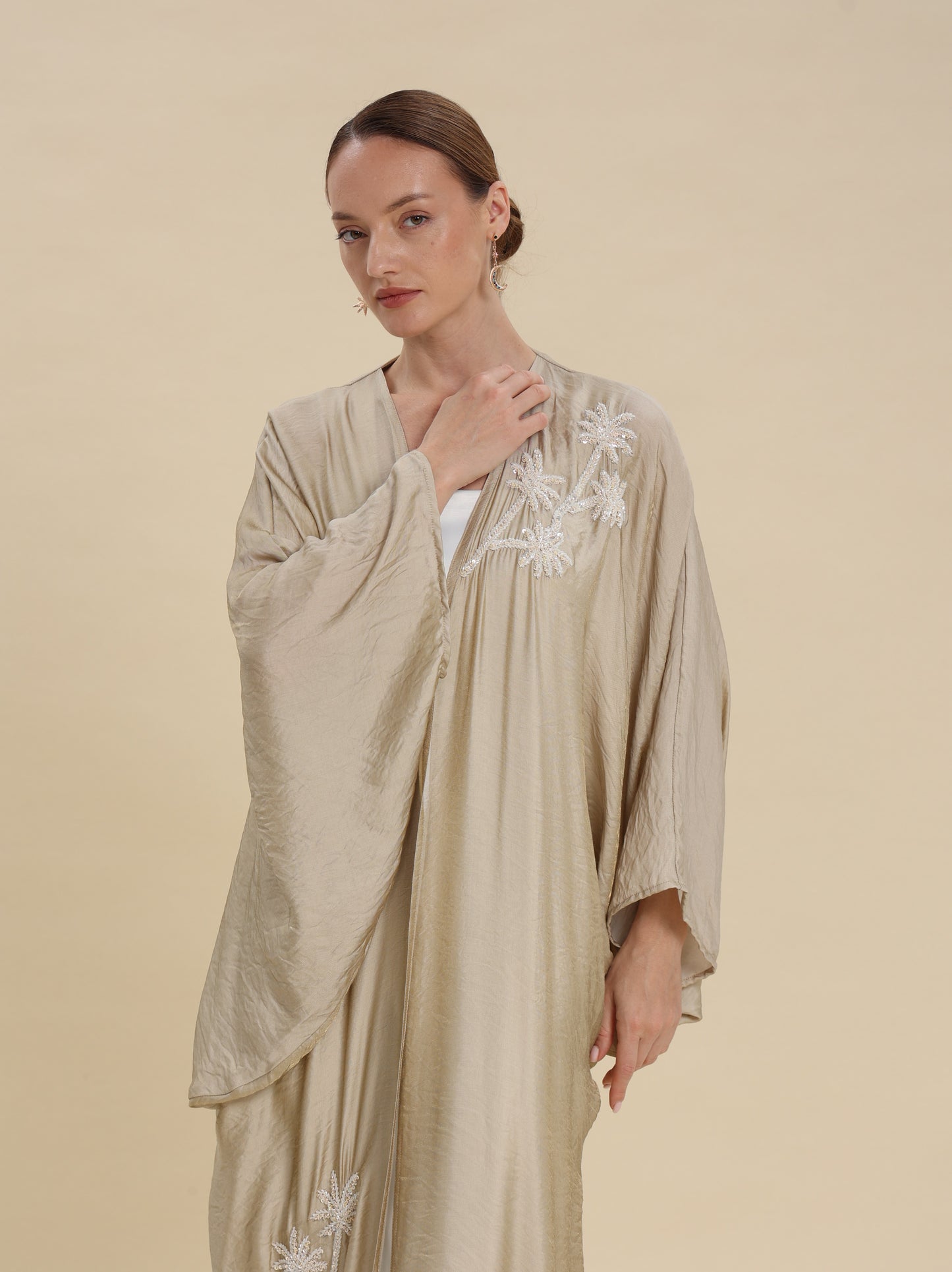 MIX COTTON BISHT GOLDEN BEIGE