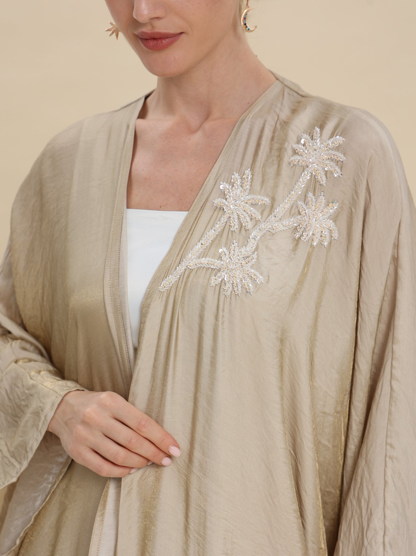 MIX COTTON BISHT GOLDEN BEIGE
