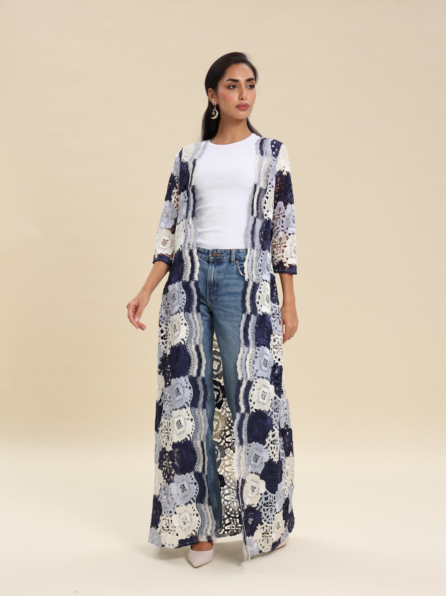GEPPEER LACE MAXI CARDIGAN