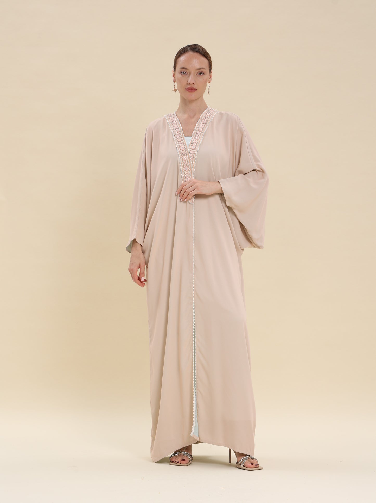 CREPE BISHT DUSTY PINK