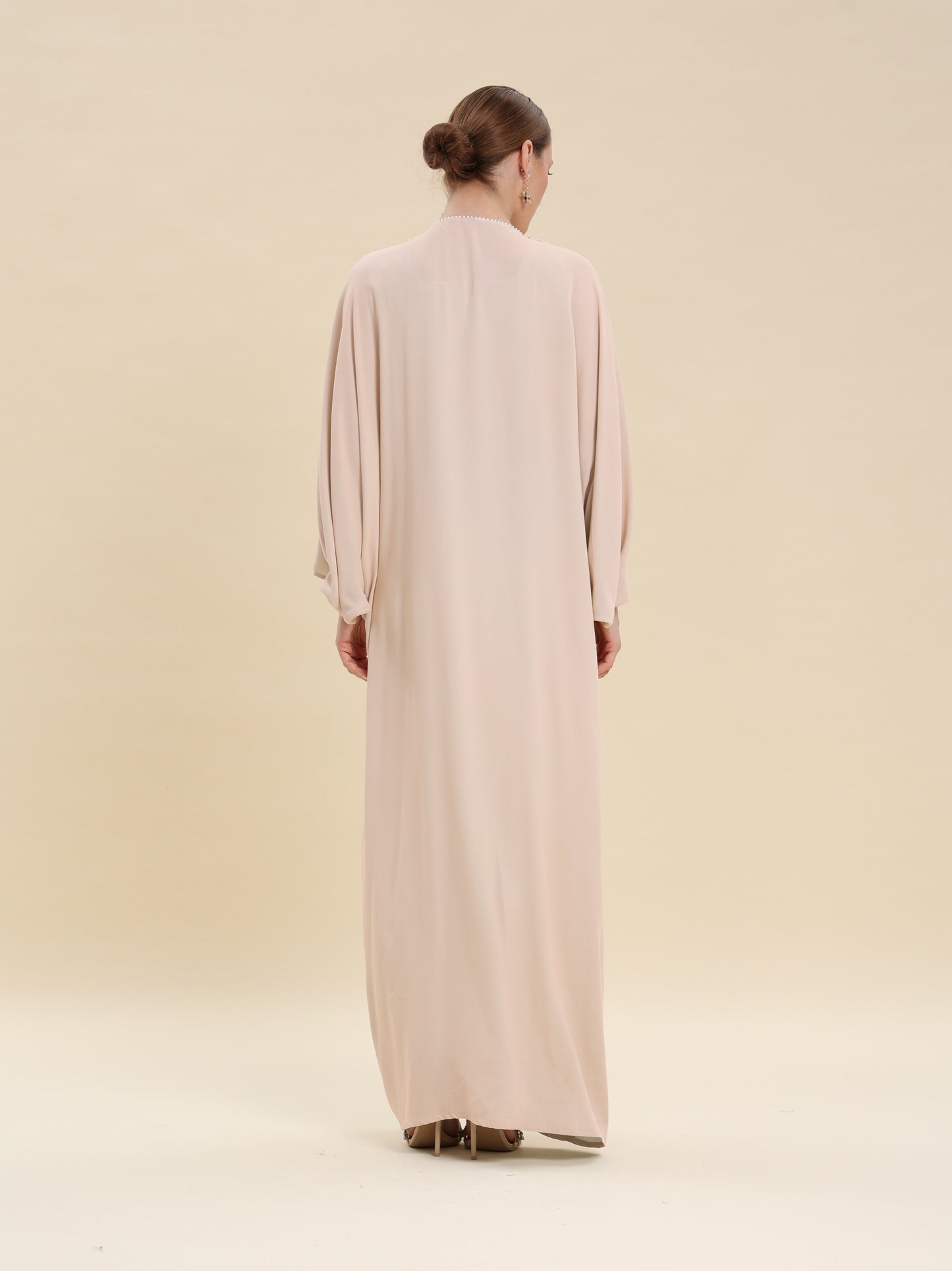 CREPE BISHT DUSTY PINK