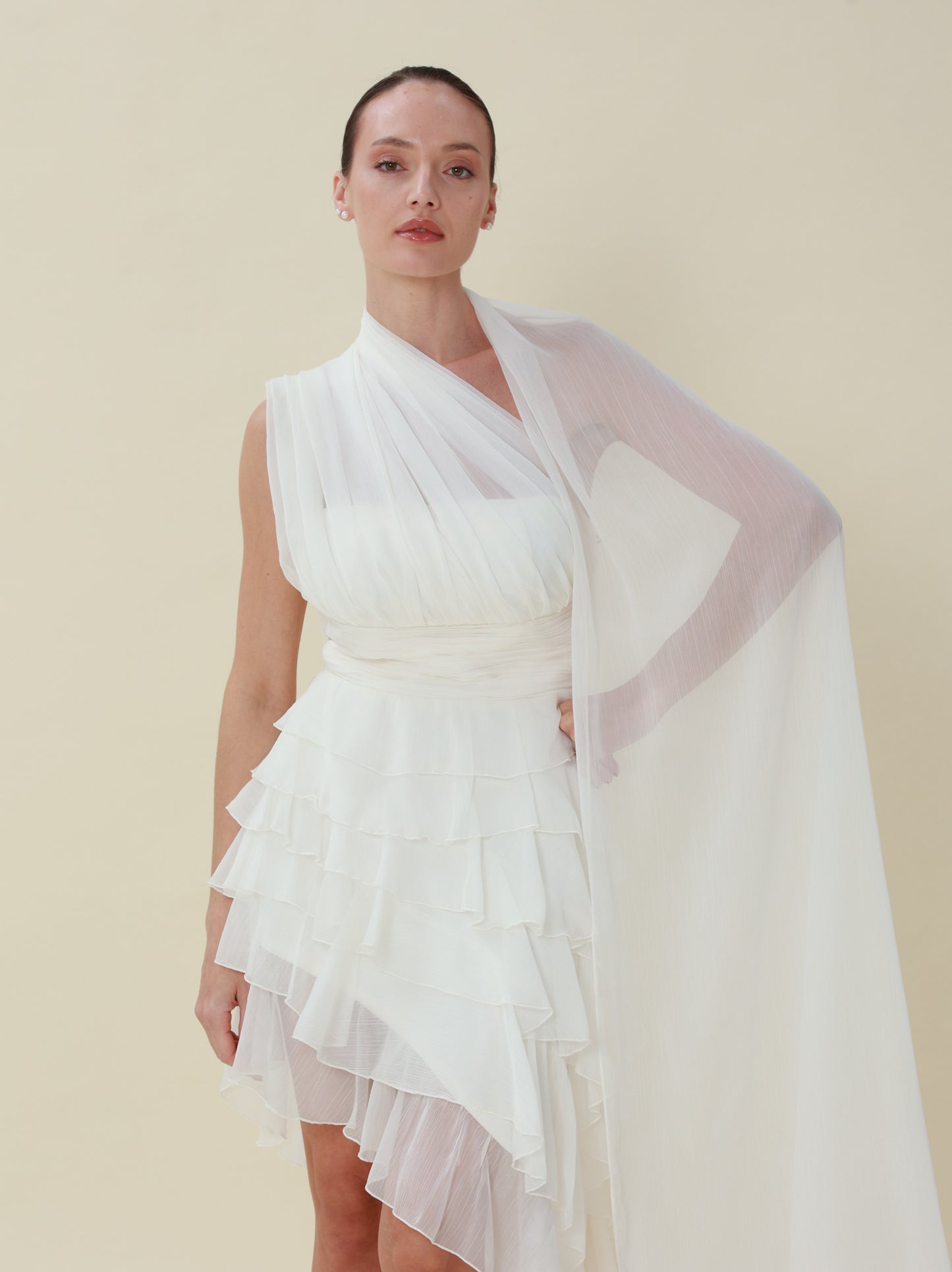Liza White Chiffon Dress