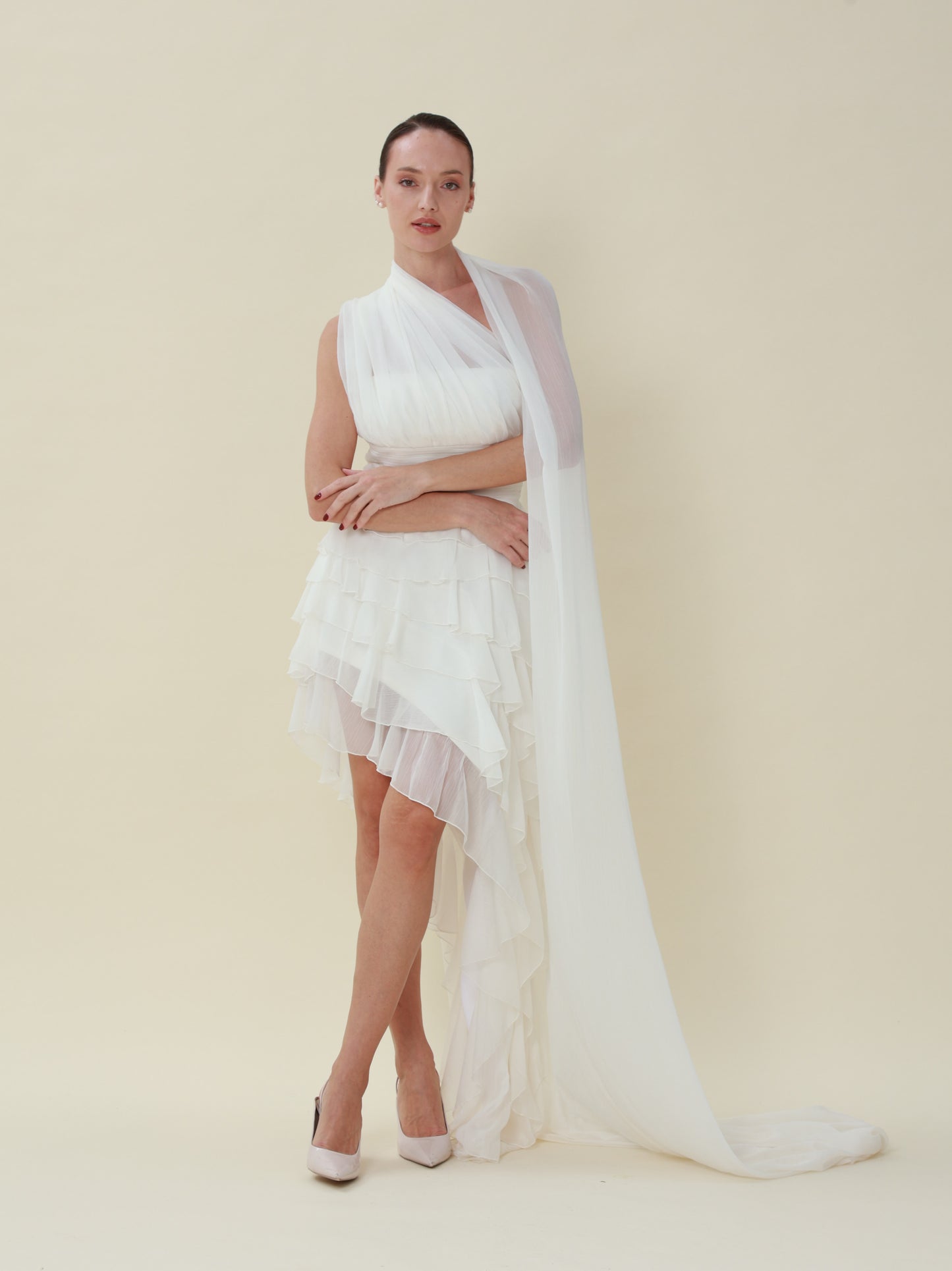 Liza White Chiffon Dress