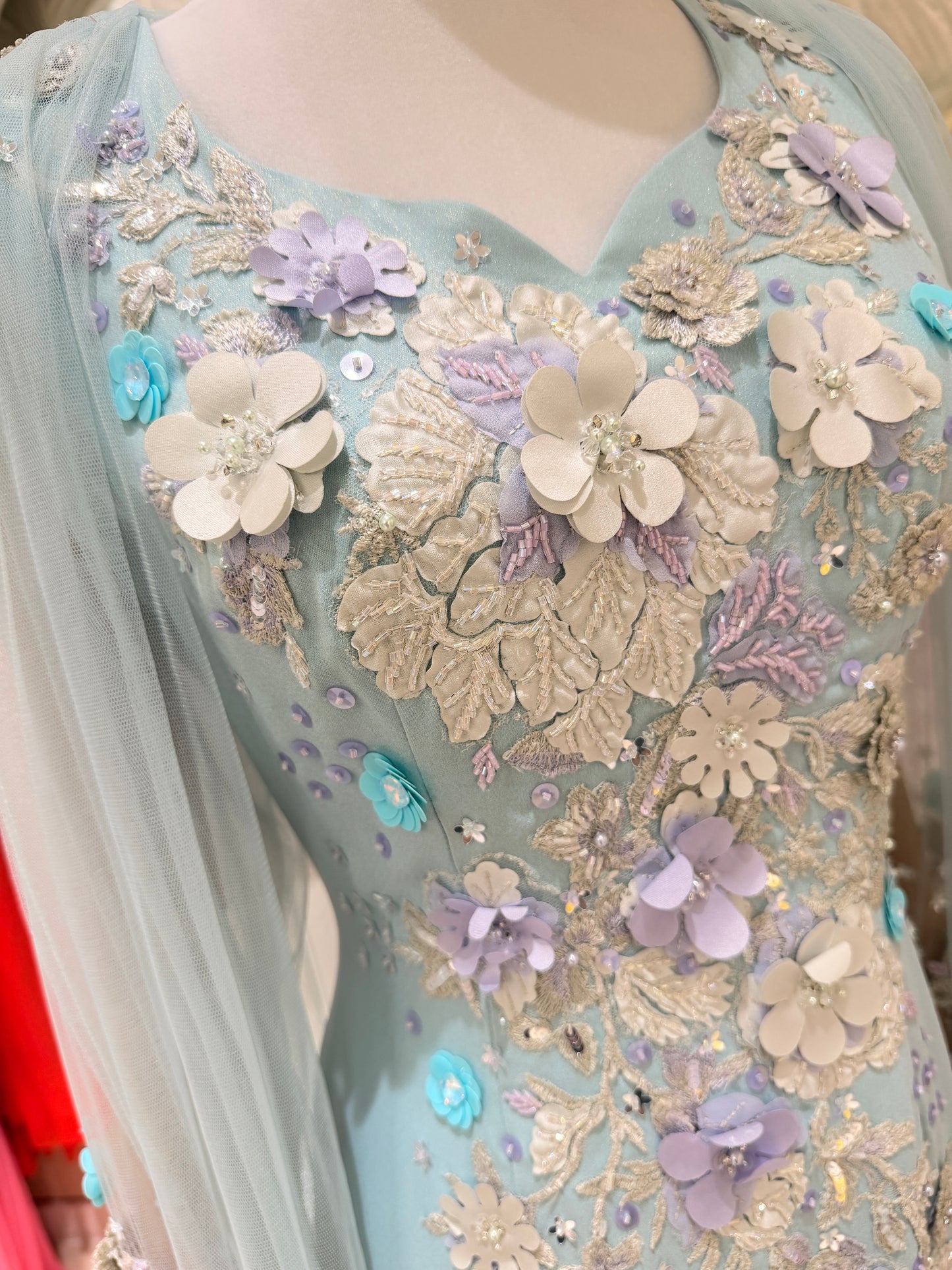 Shiny Crepe Turqiuse dress