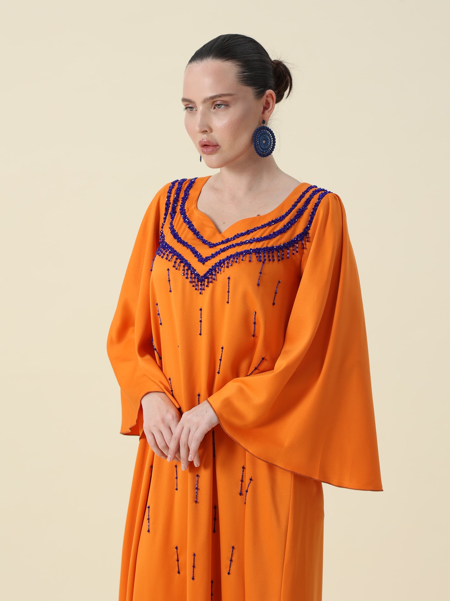 Orange with Electric Blue Flare Jallabeya