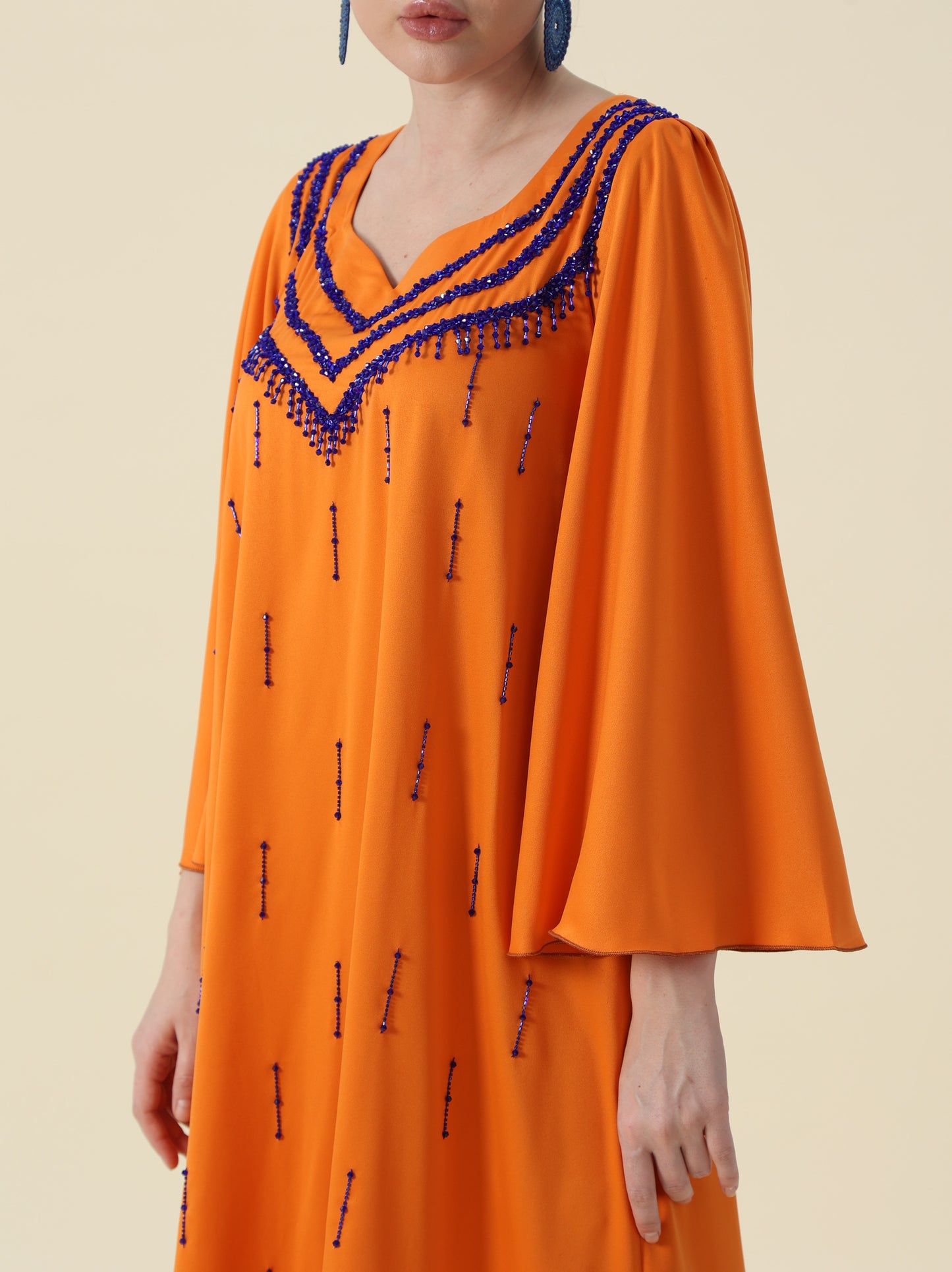 Orange with Electric Blue Flare Jallabeya