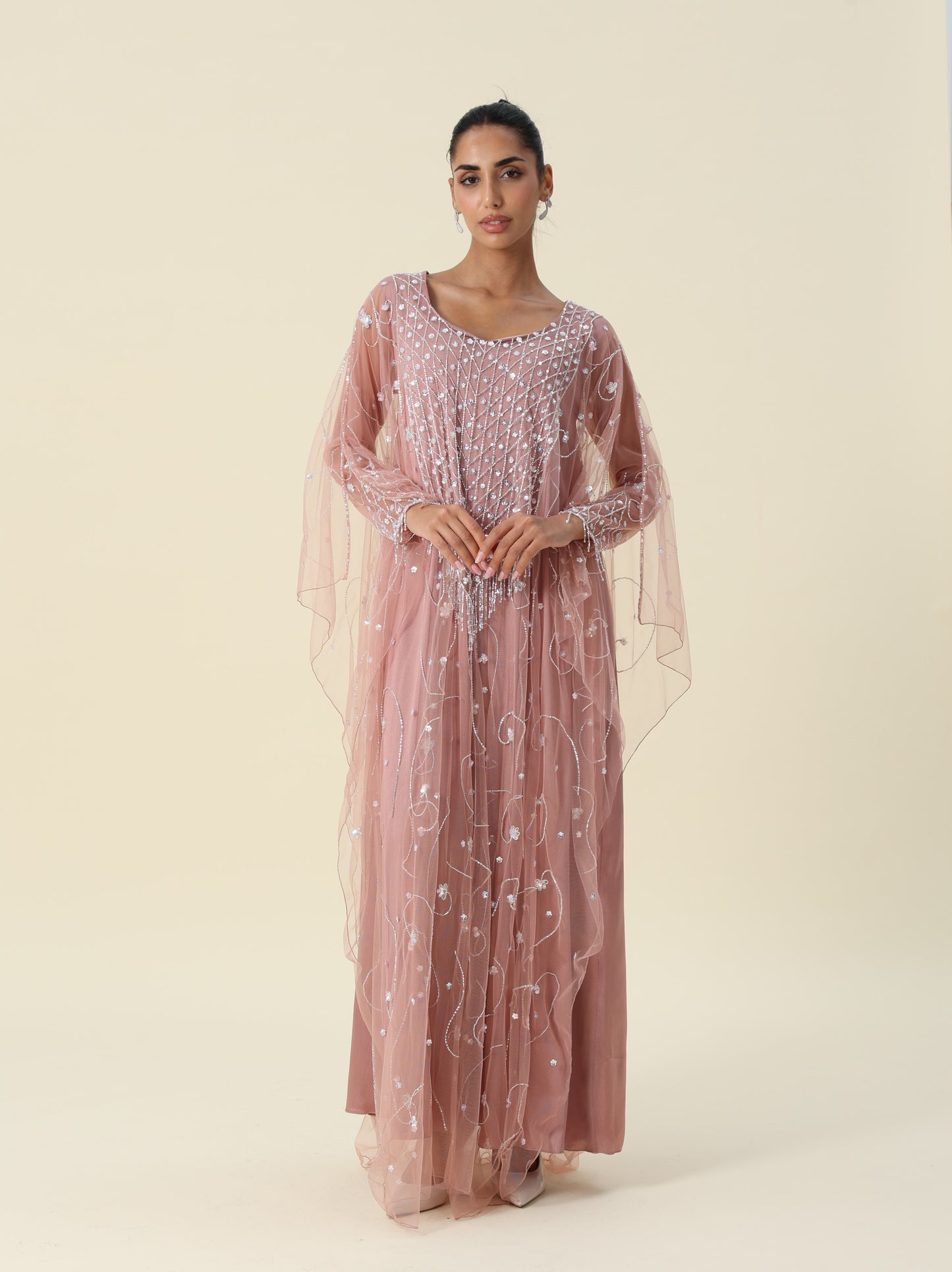 Body Rose Tulle Tow Layer Arabic Thob