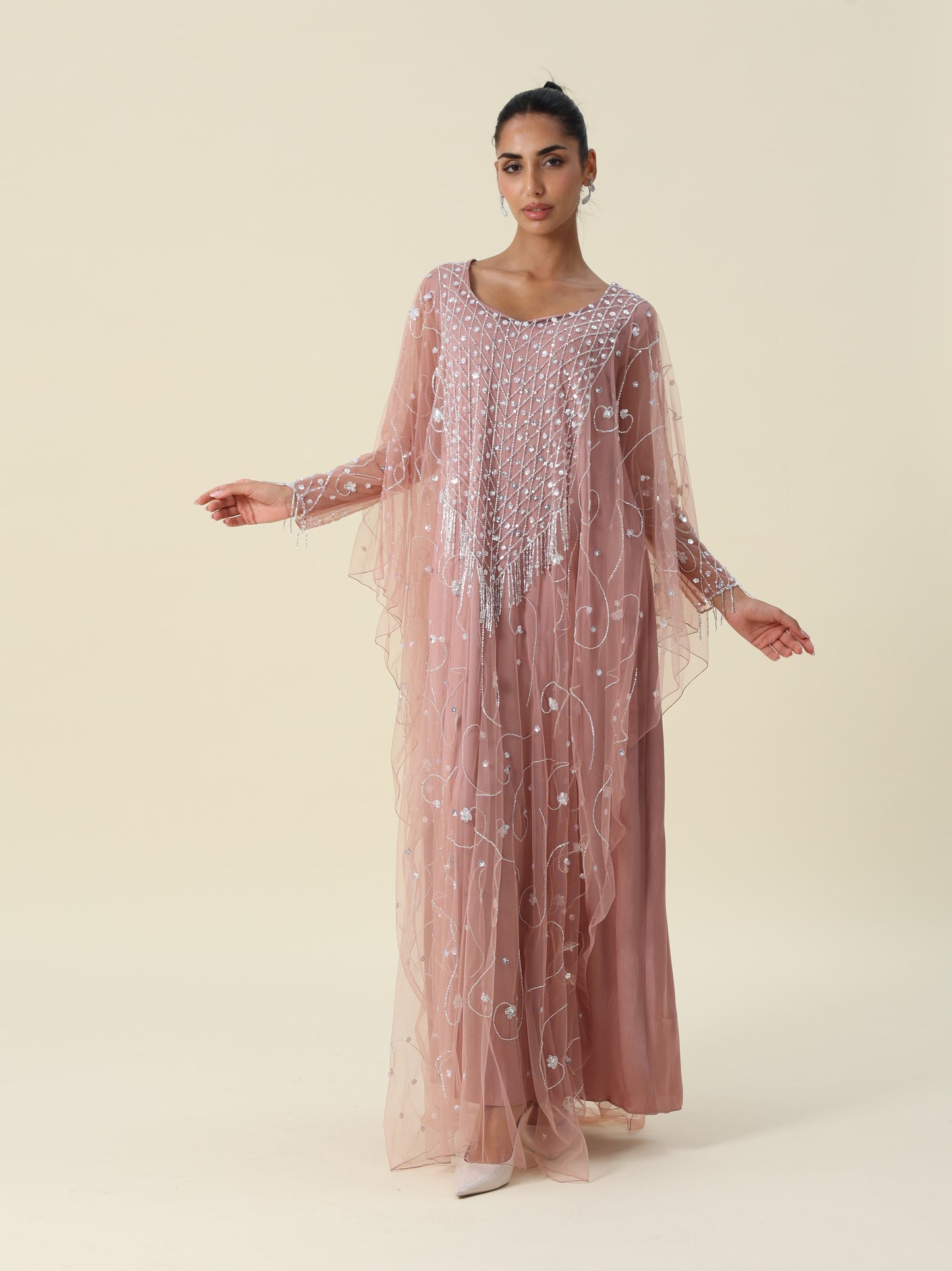 Body Rose Tulle Tow Layer Arabic Thob