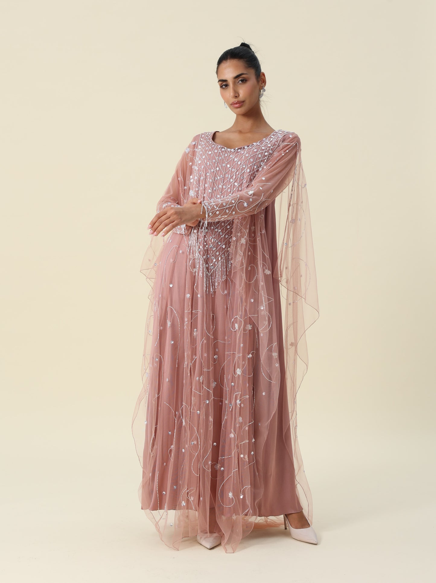 Body Rose Tulle Tow Layer Arabic Thob