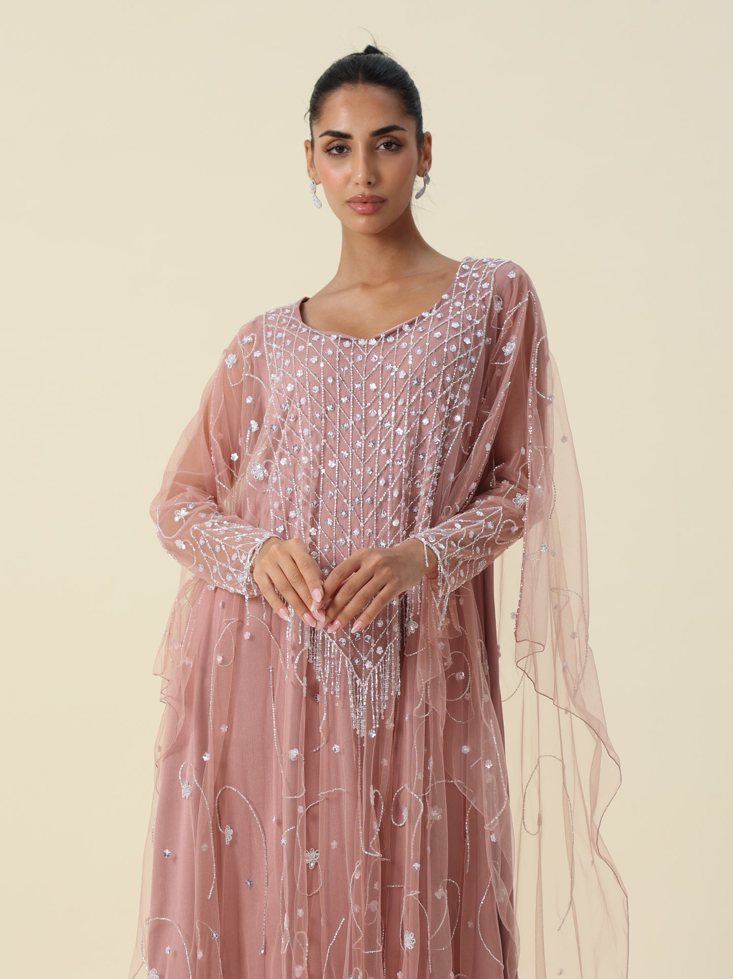 Body Rose Tulle Tow Layer Arabic Thob