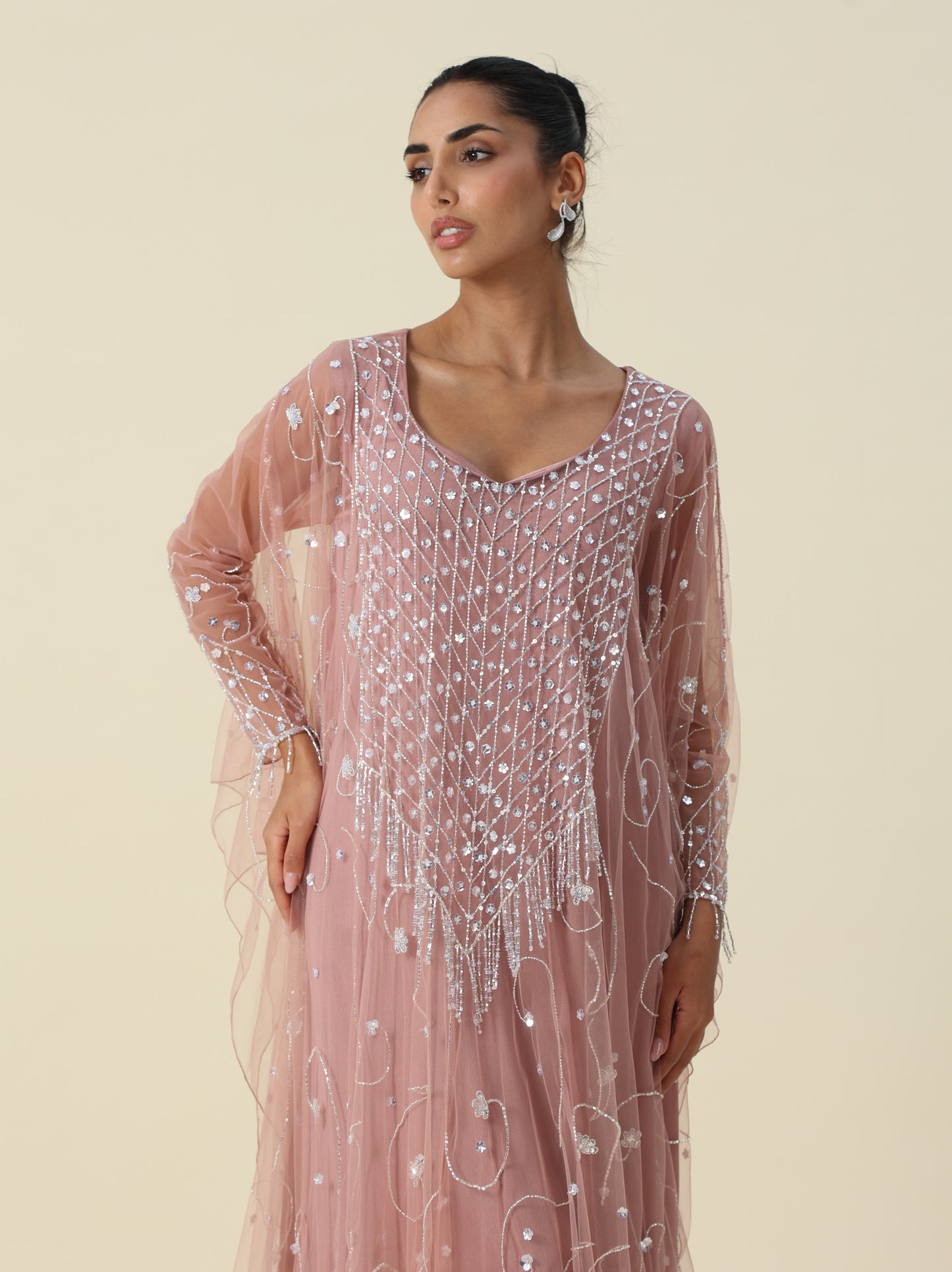 Body Rose Tulle Tow Layer Arabic Thob