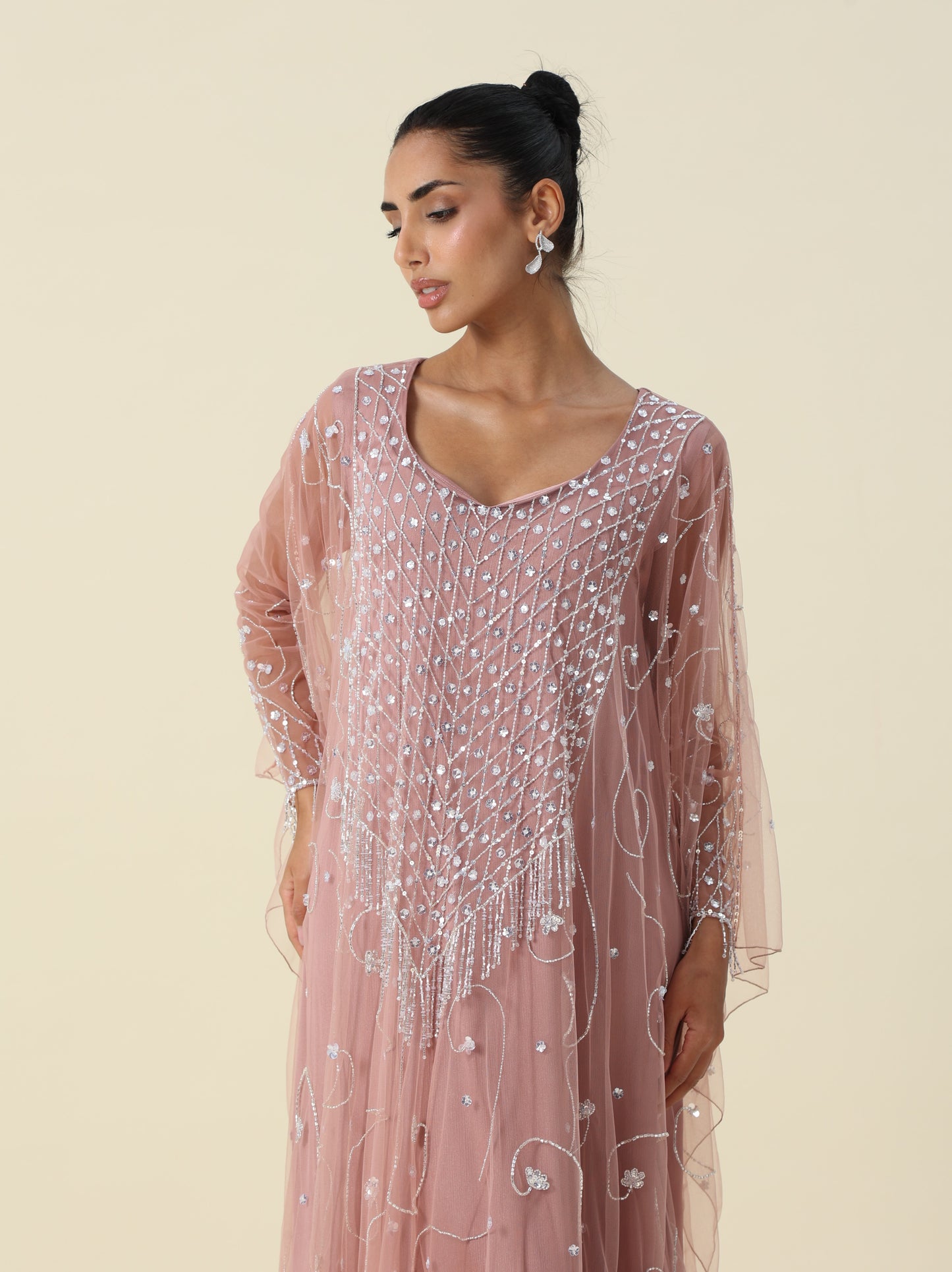 Body Rose Tulle Tow Layer Arabic Thob