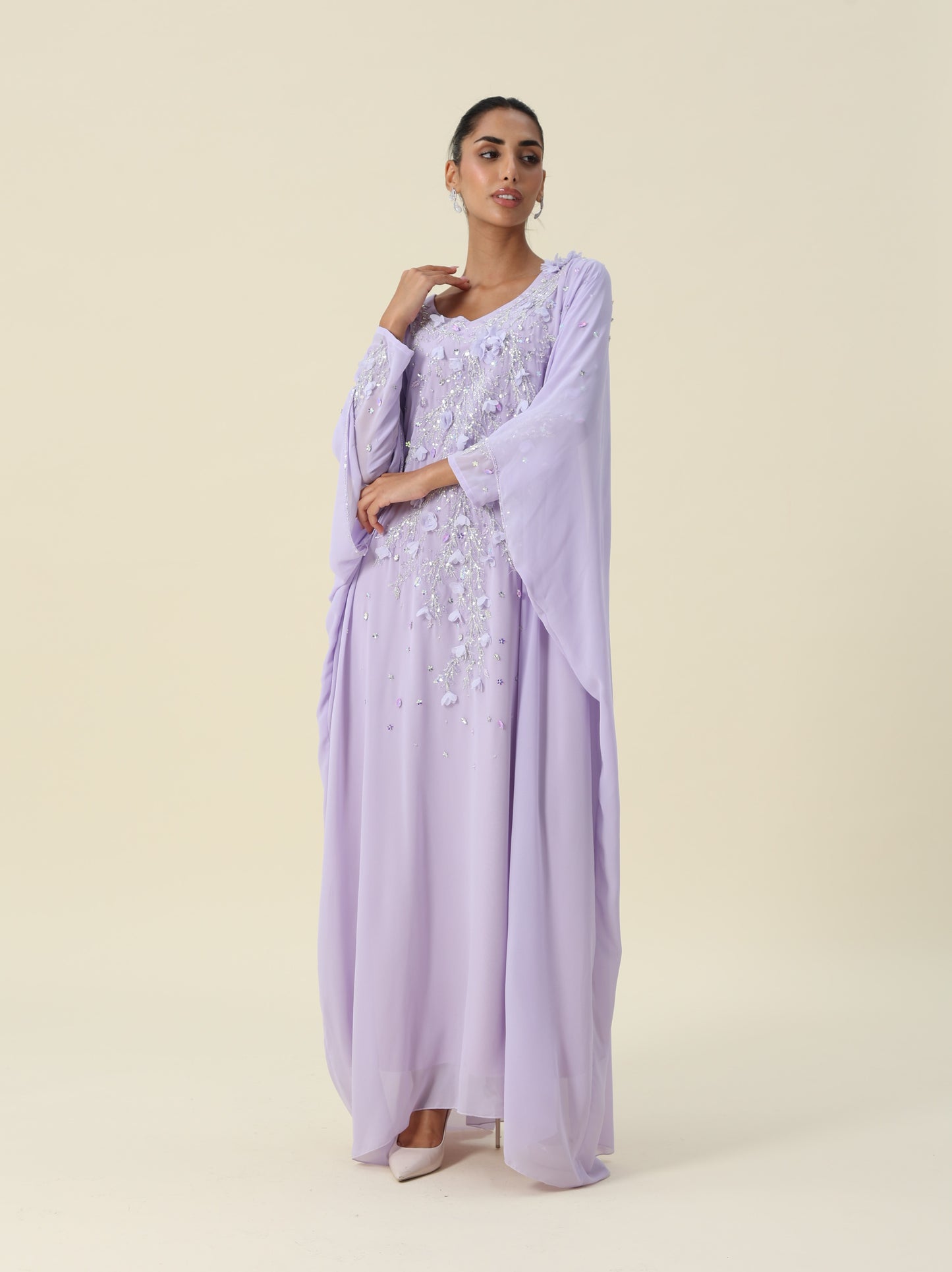 Purple Chiffon Arabic Thob