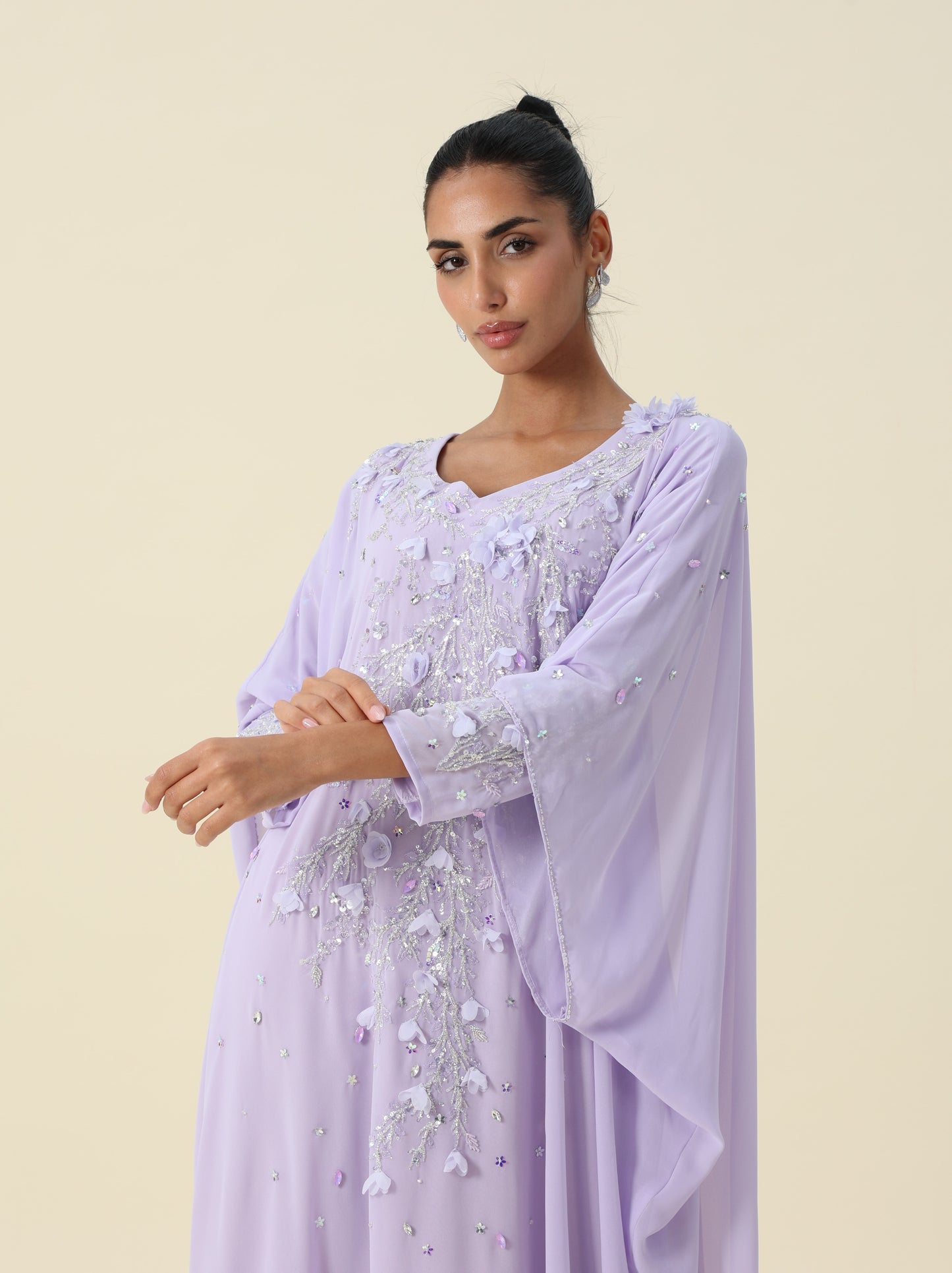 Purple Chiffon Arabic Thob