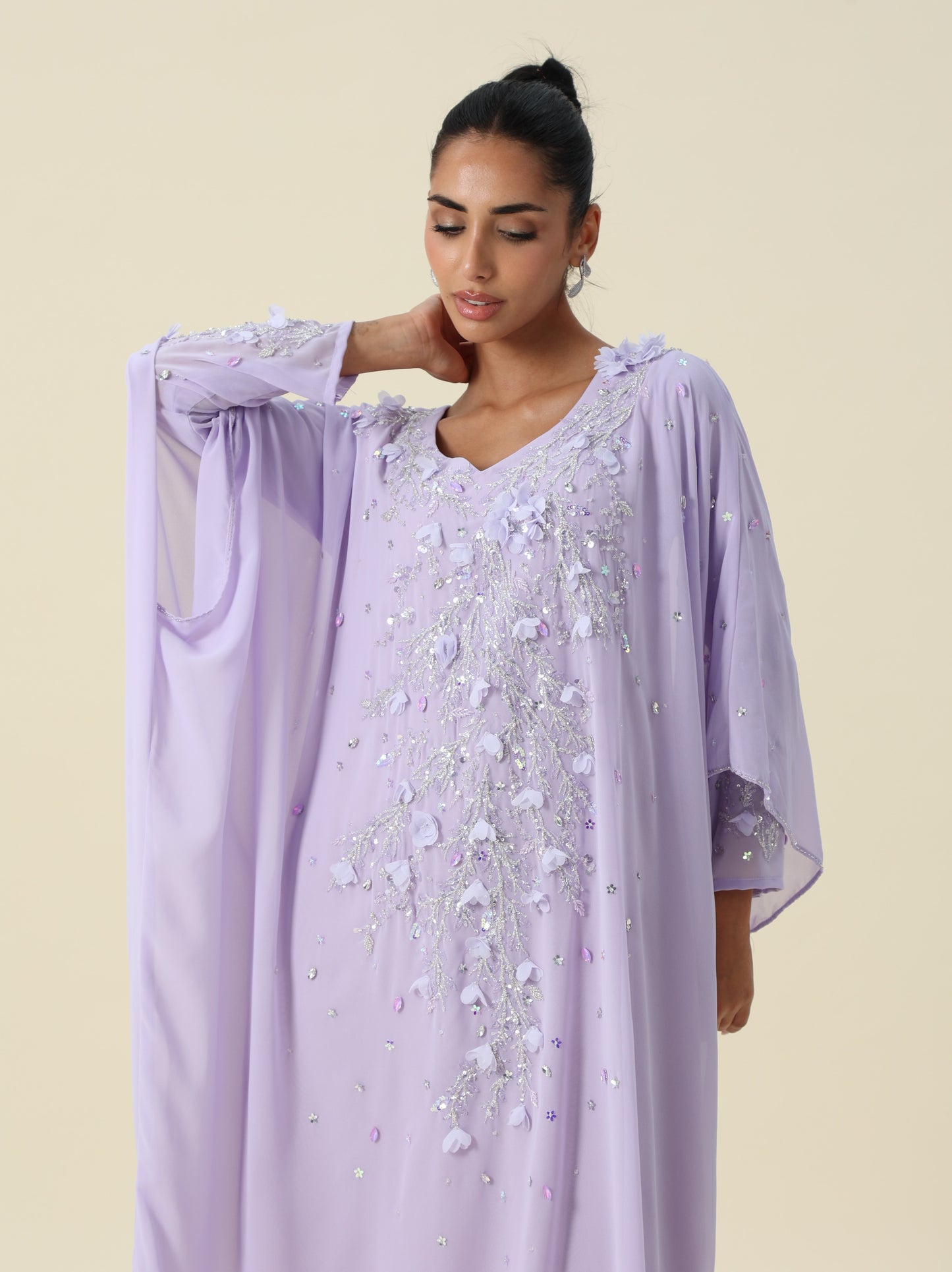 Purple Chiffon Arabic Thob