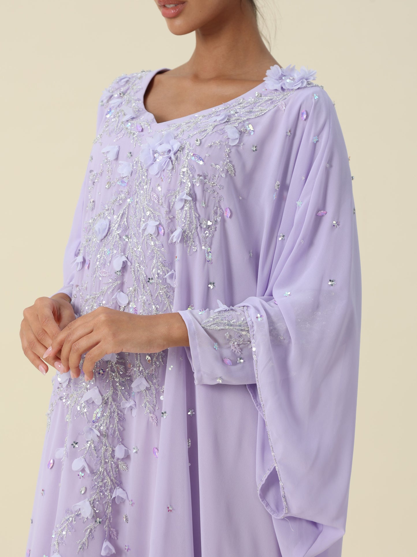 Purple Chiffon Arabic Thob