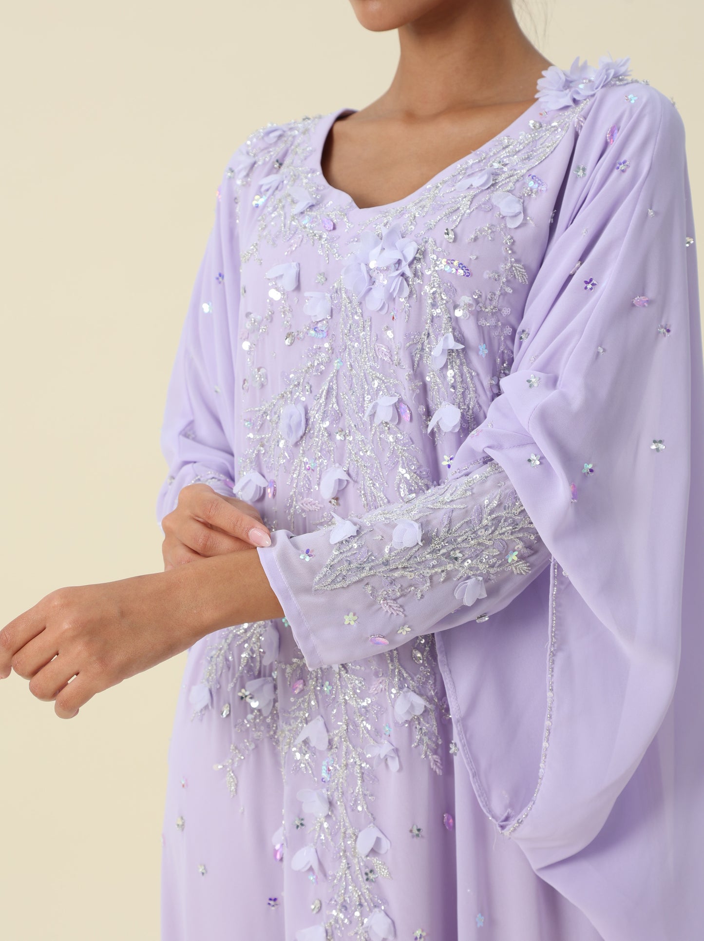 Purple Chiffon Arabic Thob