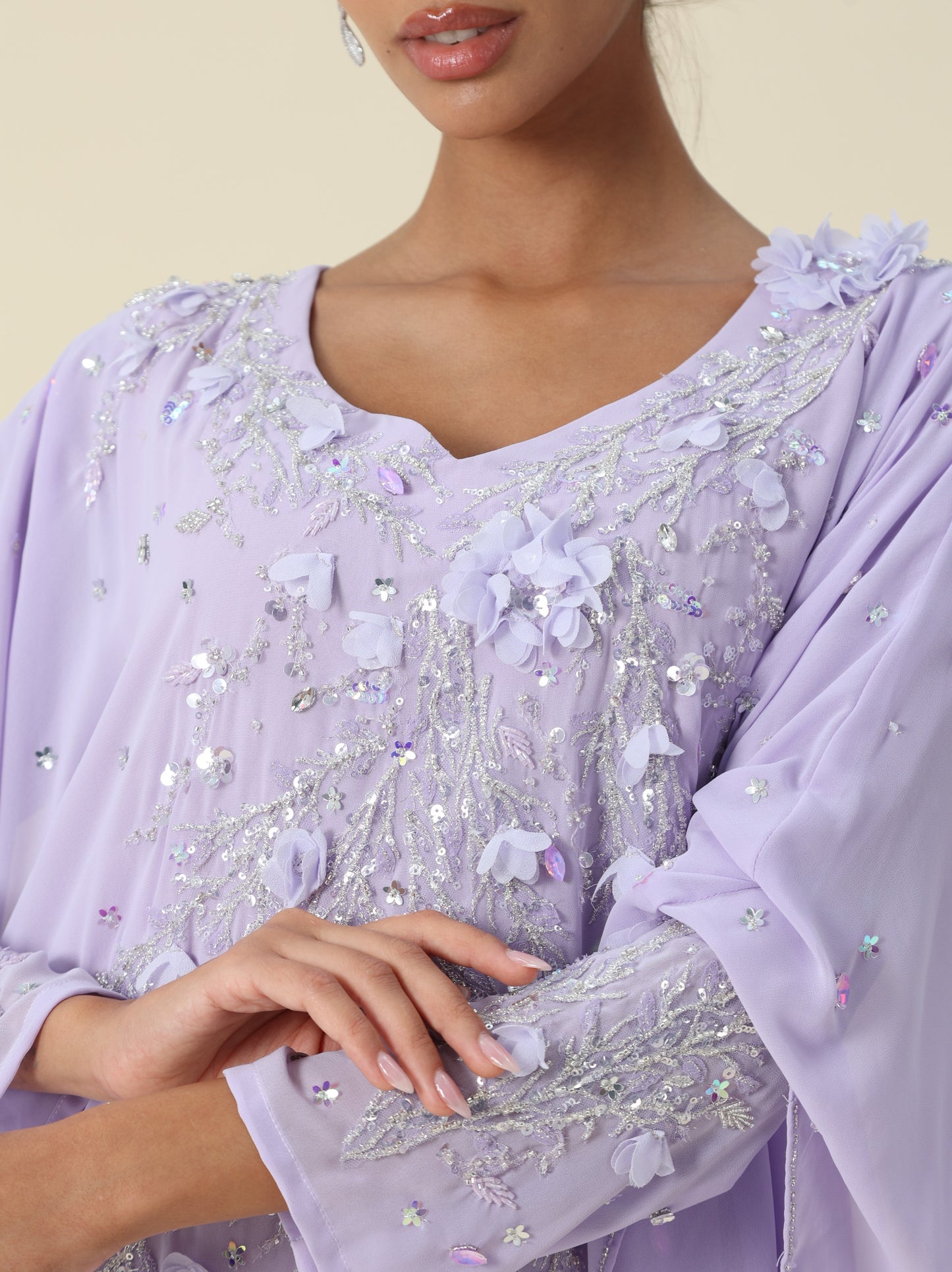 Purple Chiffon Arabic Thob