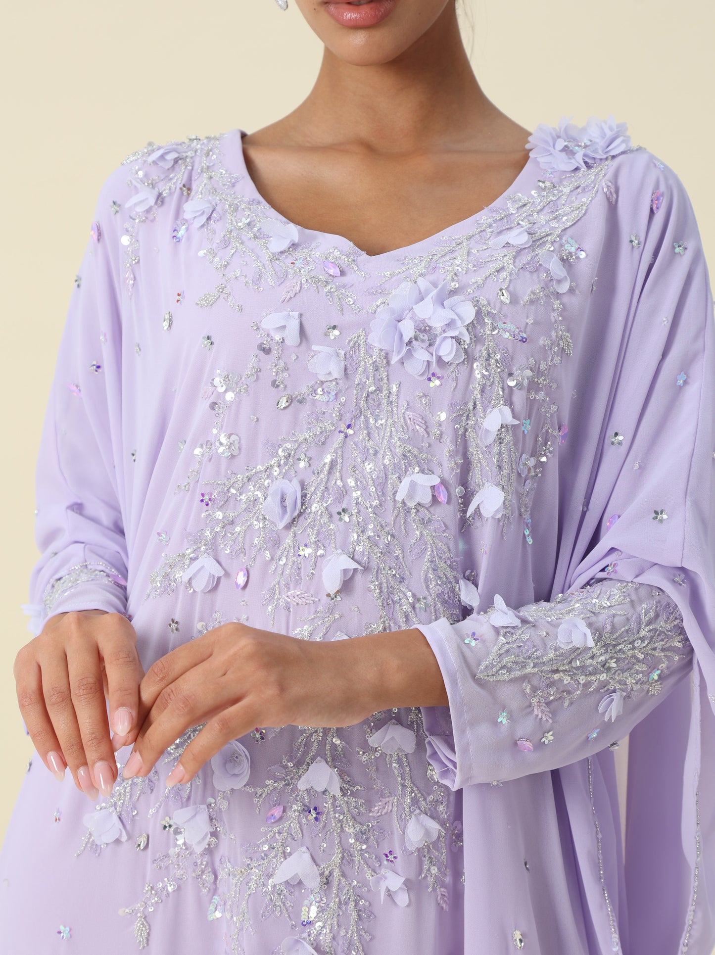 Purple Chiffon Arabic Thob