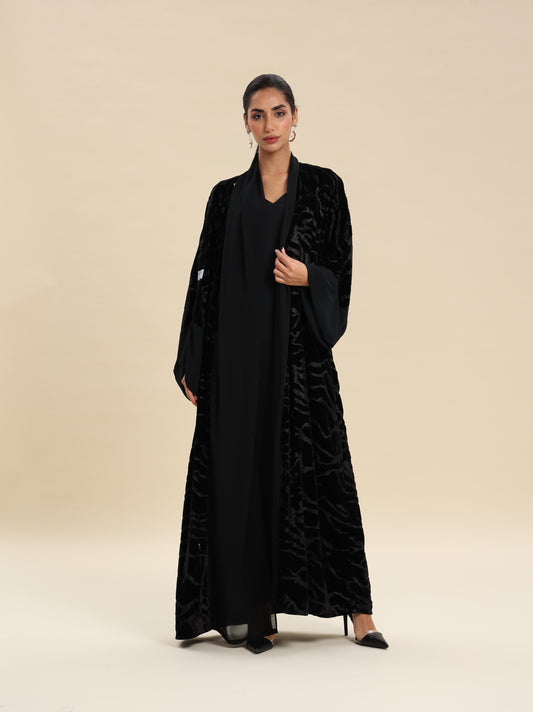 VELVET SILK JAQUARD ABAYA