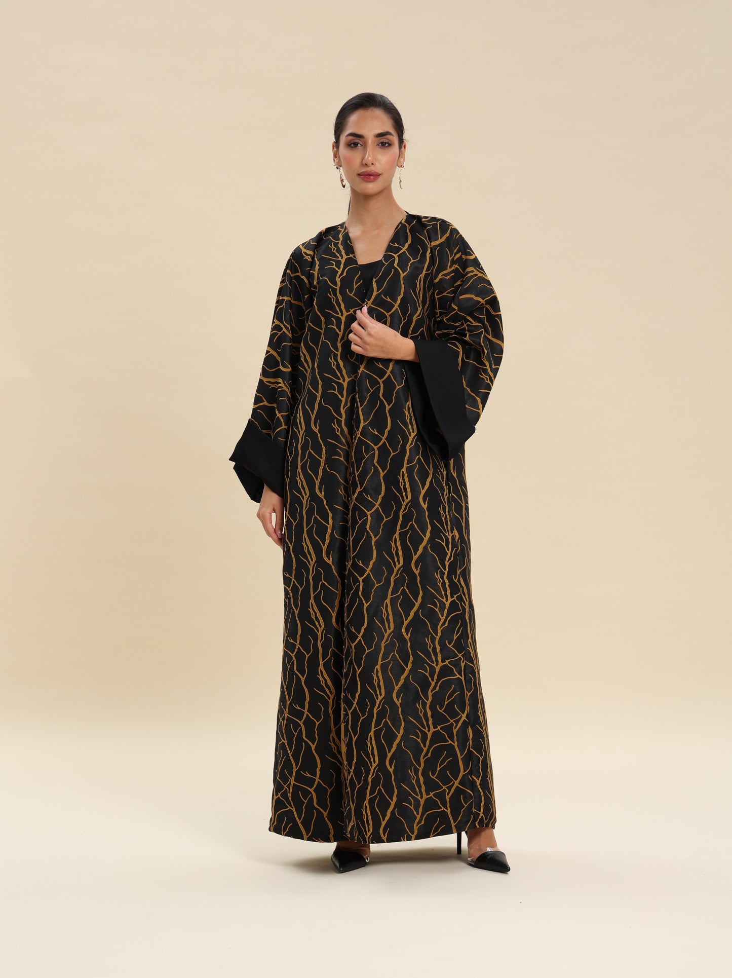 HONEY BLACK BROCKET ABAYA
