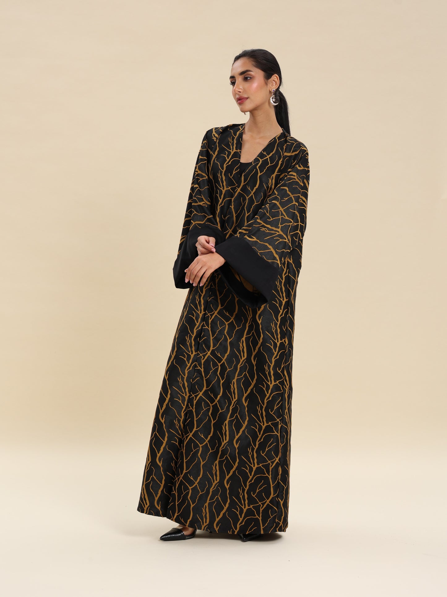 HONEY BLACK BROCKET ABAYA