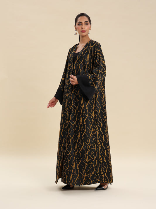 HONEY BLACK BROCKET ABAYA