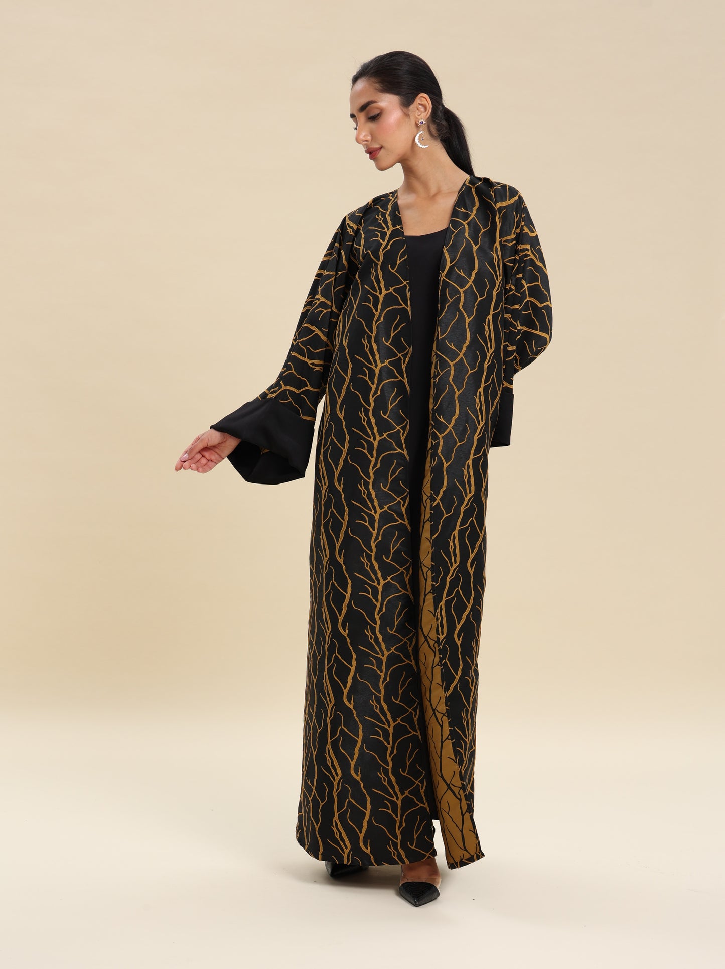 HONEY BLACK BROCKET ABAYA