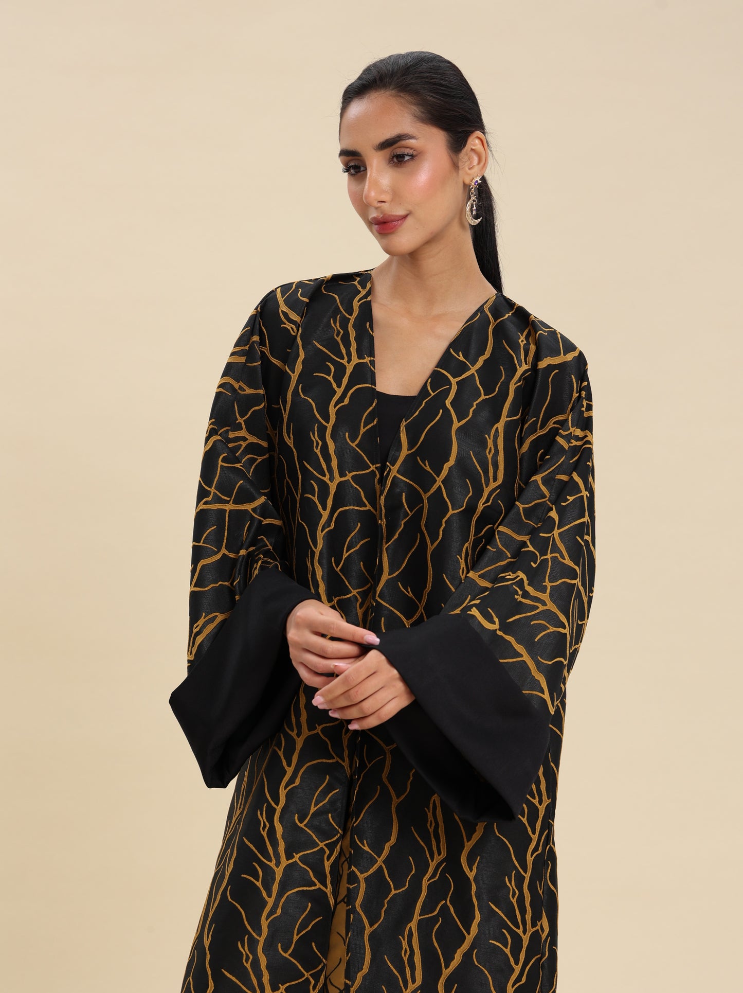 HONEY BLACK BROCKET ABAYA