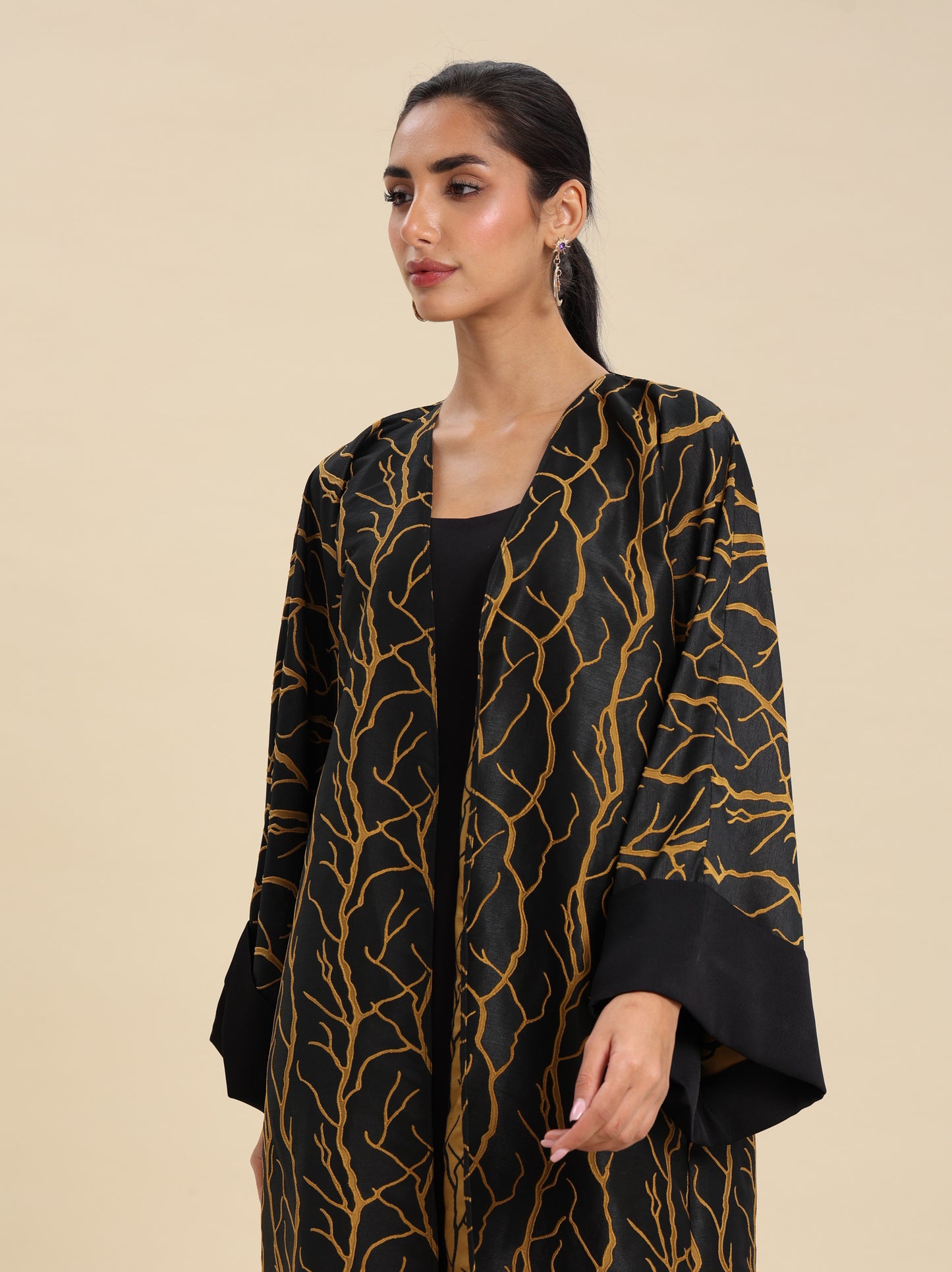 HONEY BLACK BROCKET ABAYA