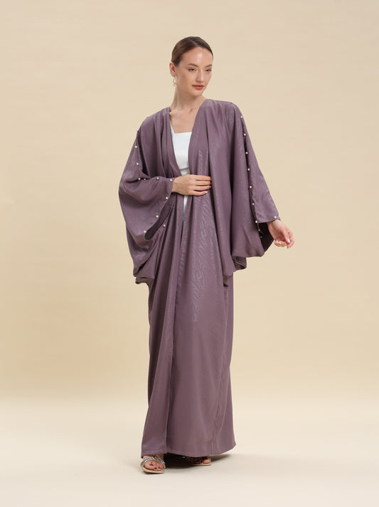 MAUVE JAQUARD ABAYA