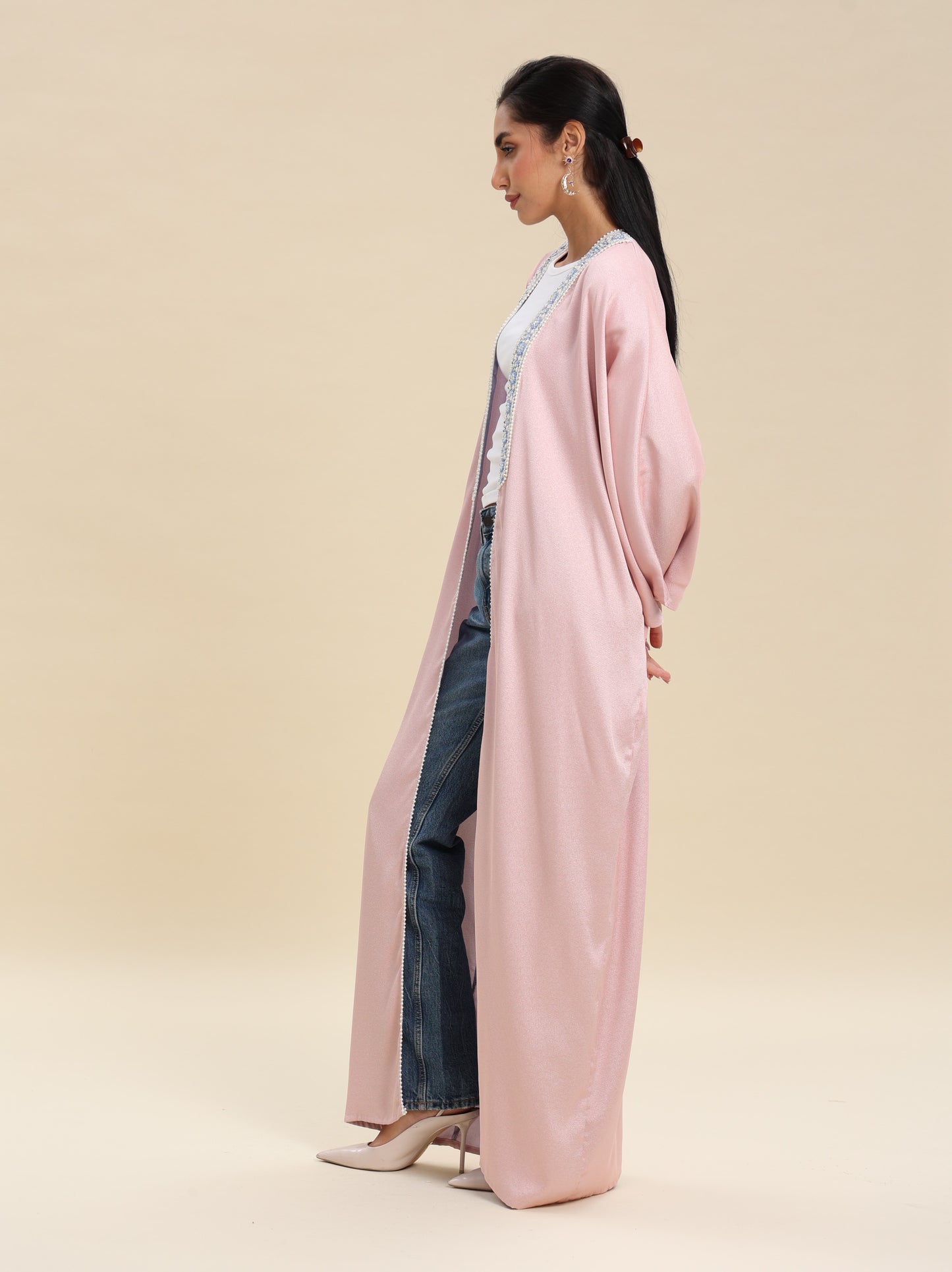 PINK BISHT WITH BLUE REVERSE